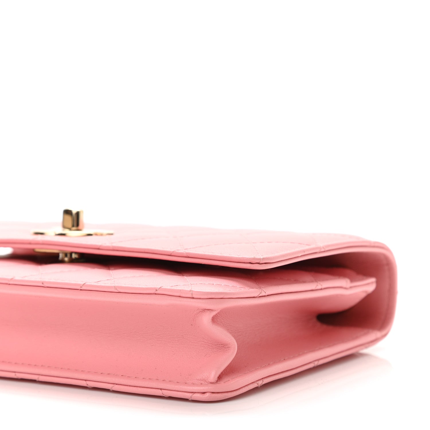 Chanel Lambskin Quilted Trendy CC Wallet On Chain WOC Pink 10 of 10