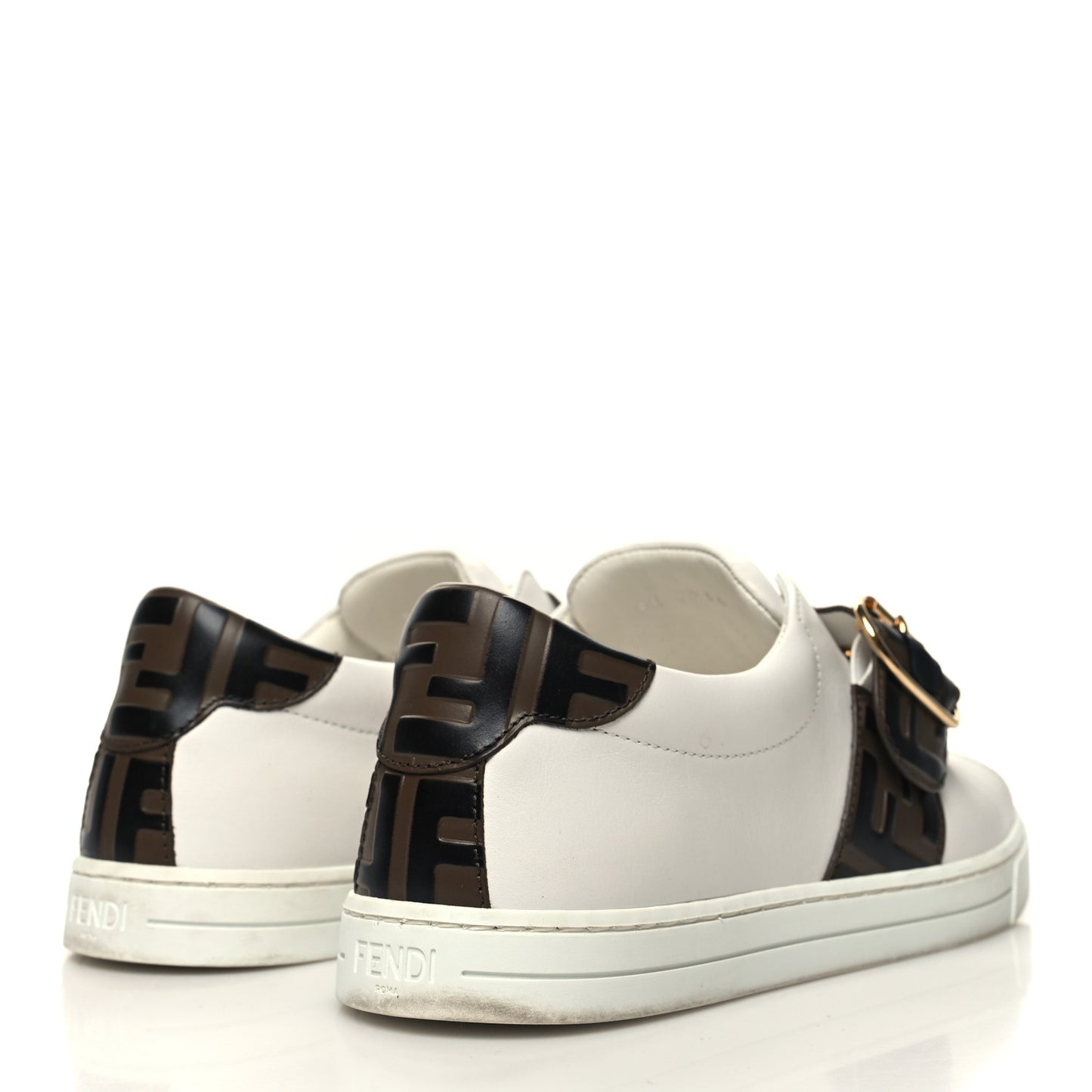 Vitello FF Embossed Womens Slip On Sneakers 37 Ultra 37 White Maya Black