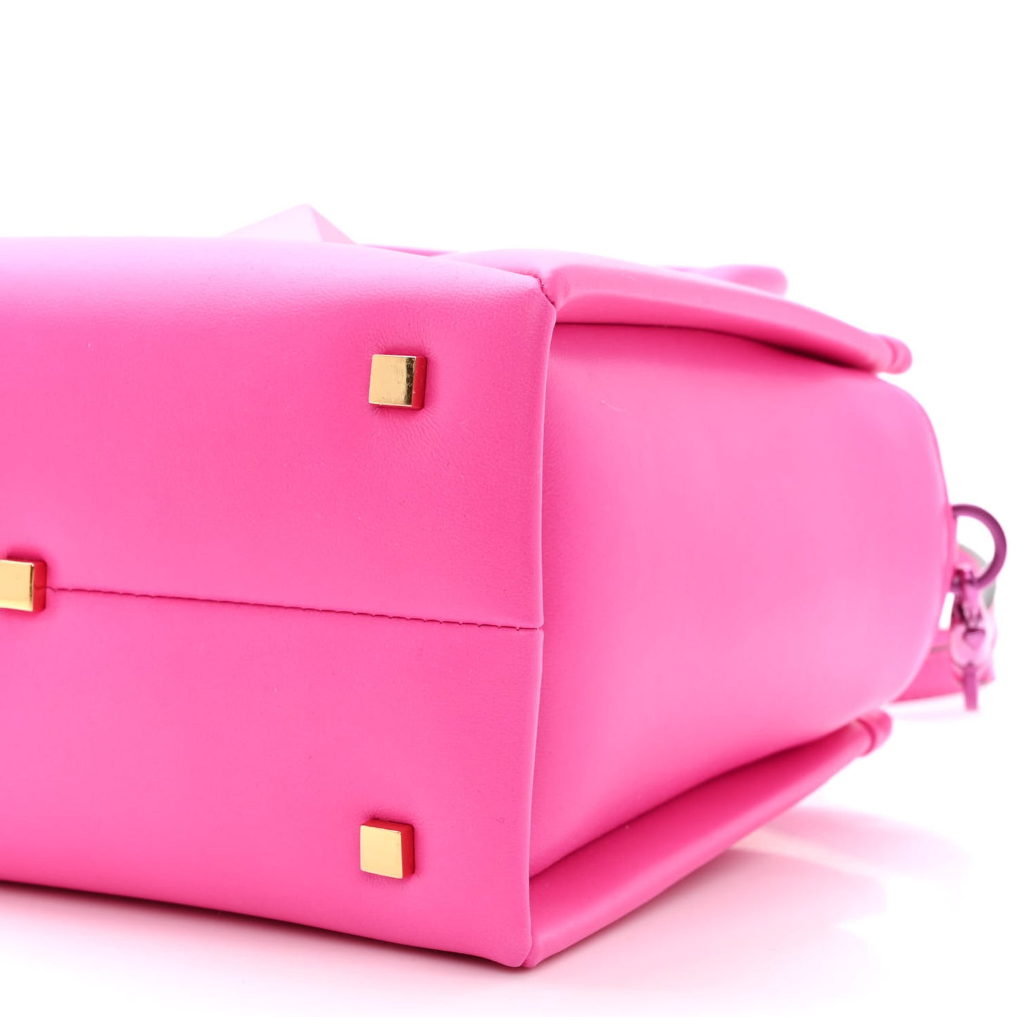 Nappa Tonal Monochrome Small One Stud Handbag Pink PP