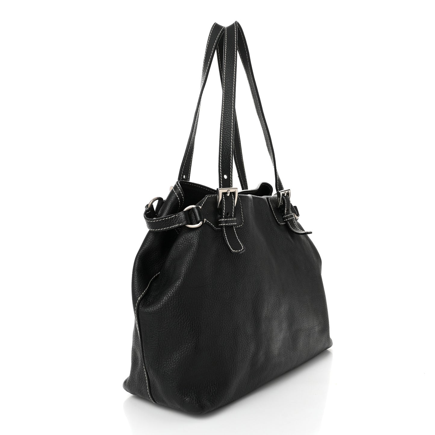 Vitello Daino Shoulder Bag Black