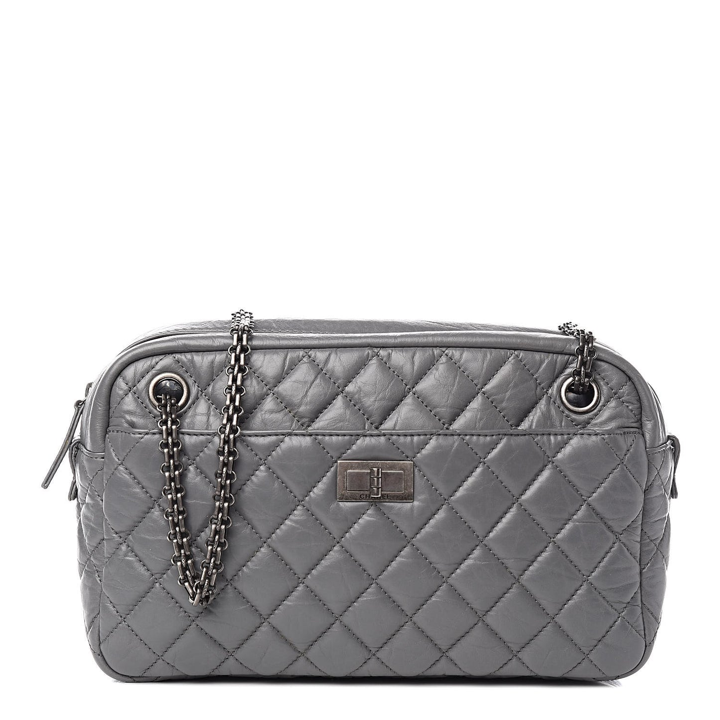 Aged Calfskin Medium Reissue Camera Case Grey