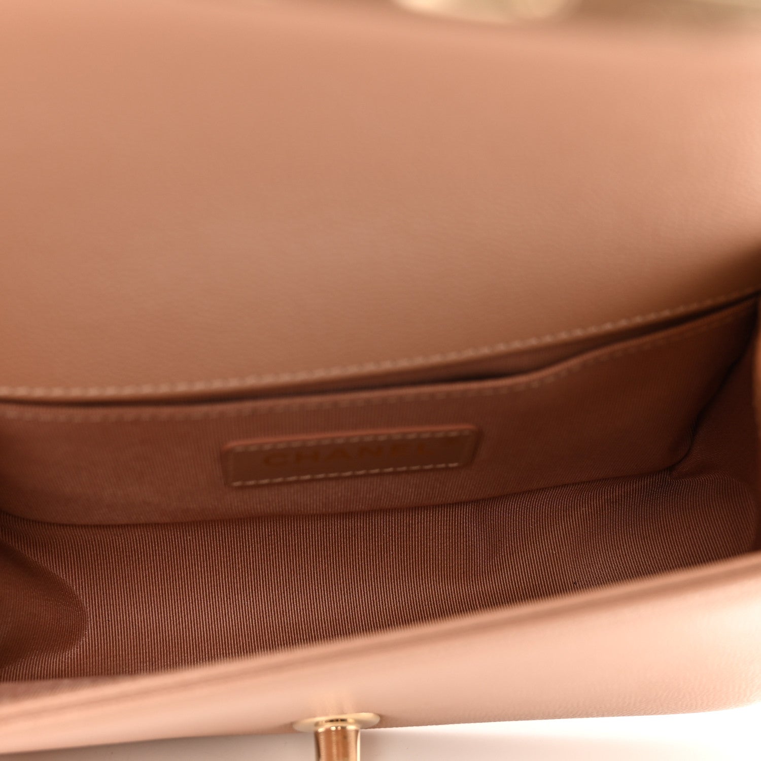 Chanel Caviar Chevron Quilted Small Boy Flap Dark Beige 6 of 10