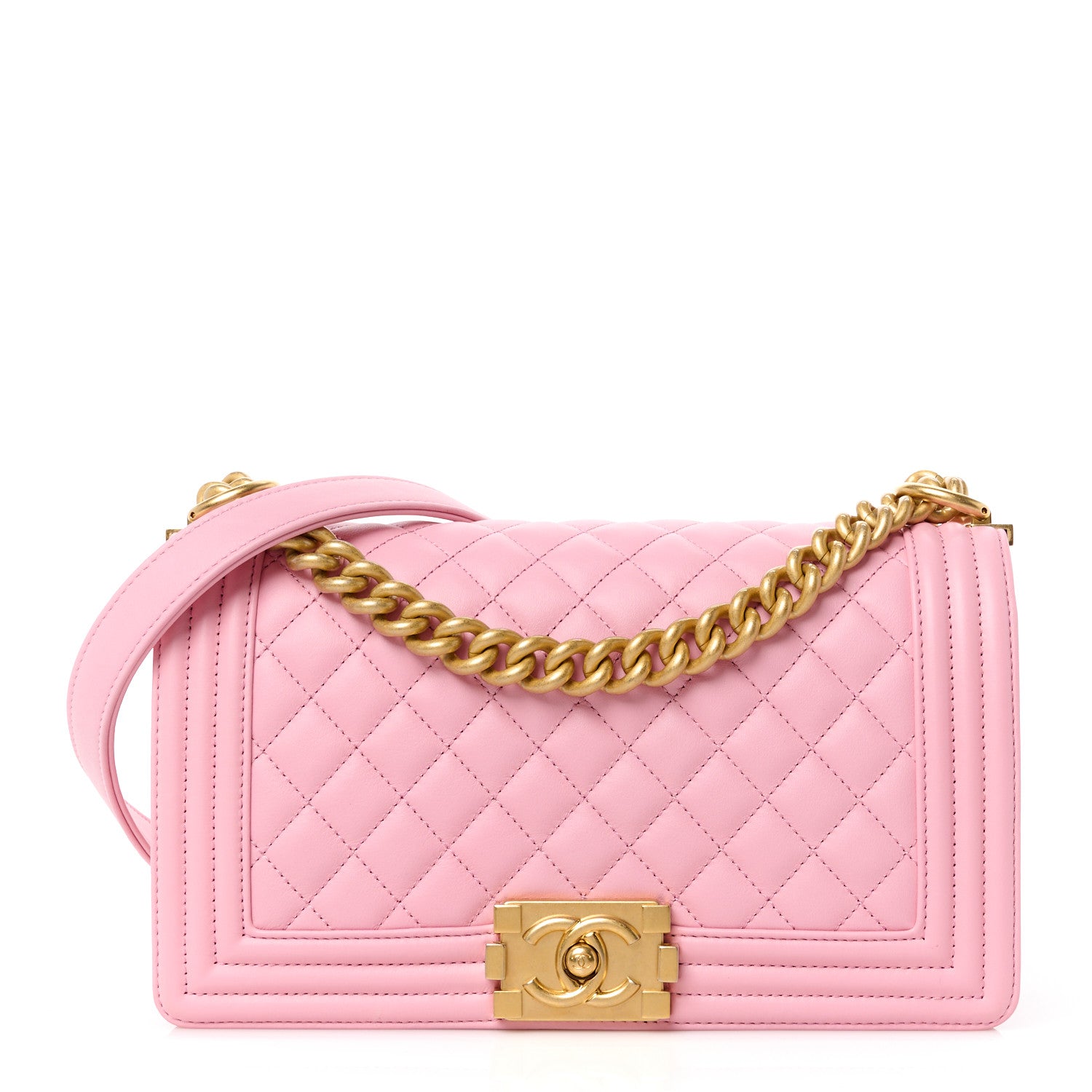 Chanel Calfskin Quilted Medium Boy Flap Light Pink 1 of 10