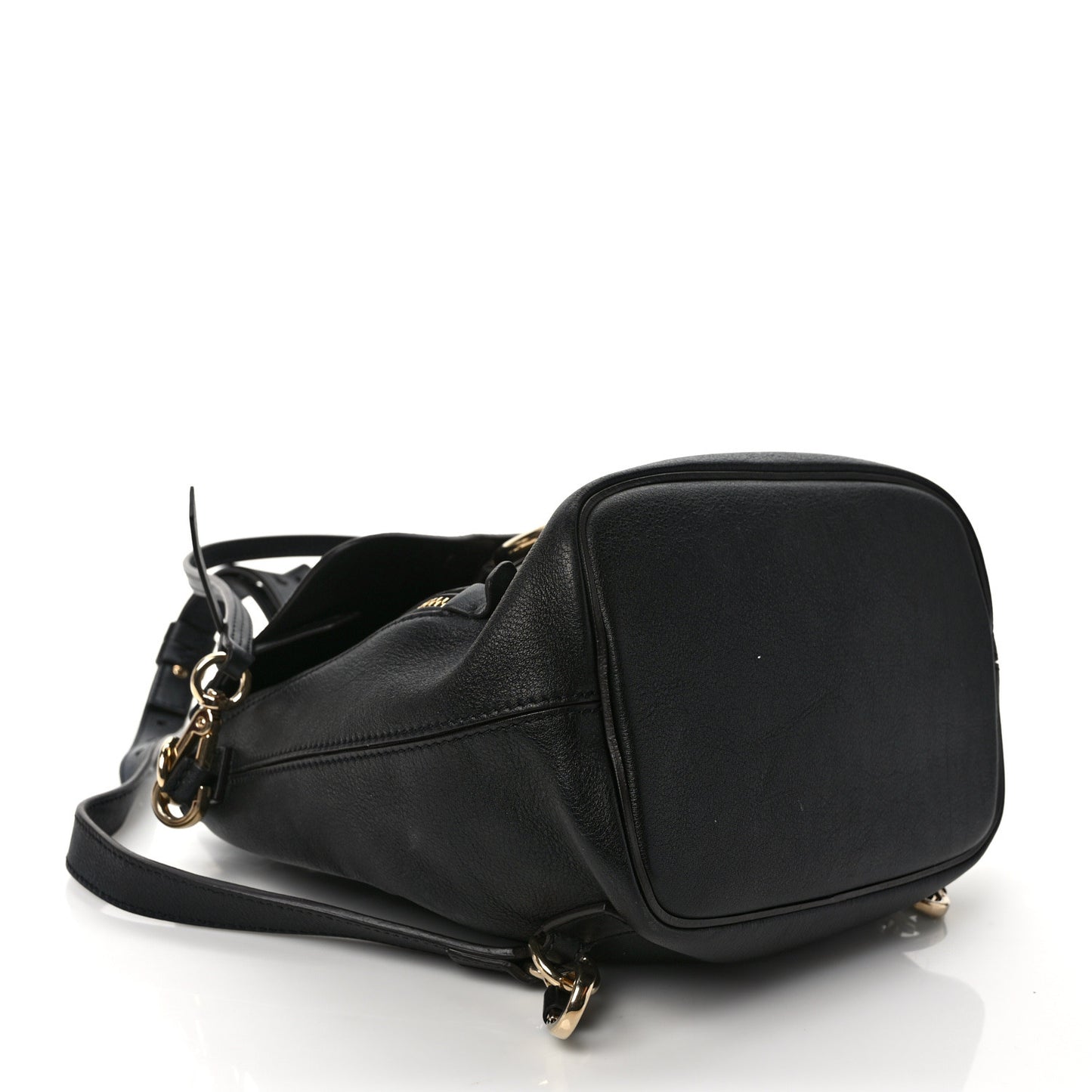 Suede Calfskin Small Faye Backpack Black