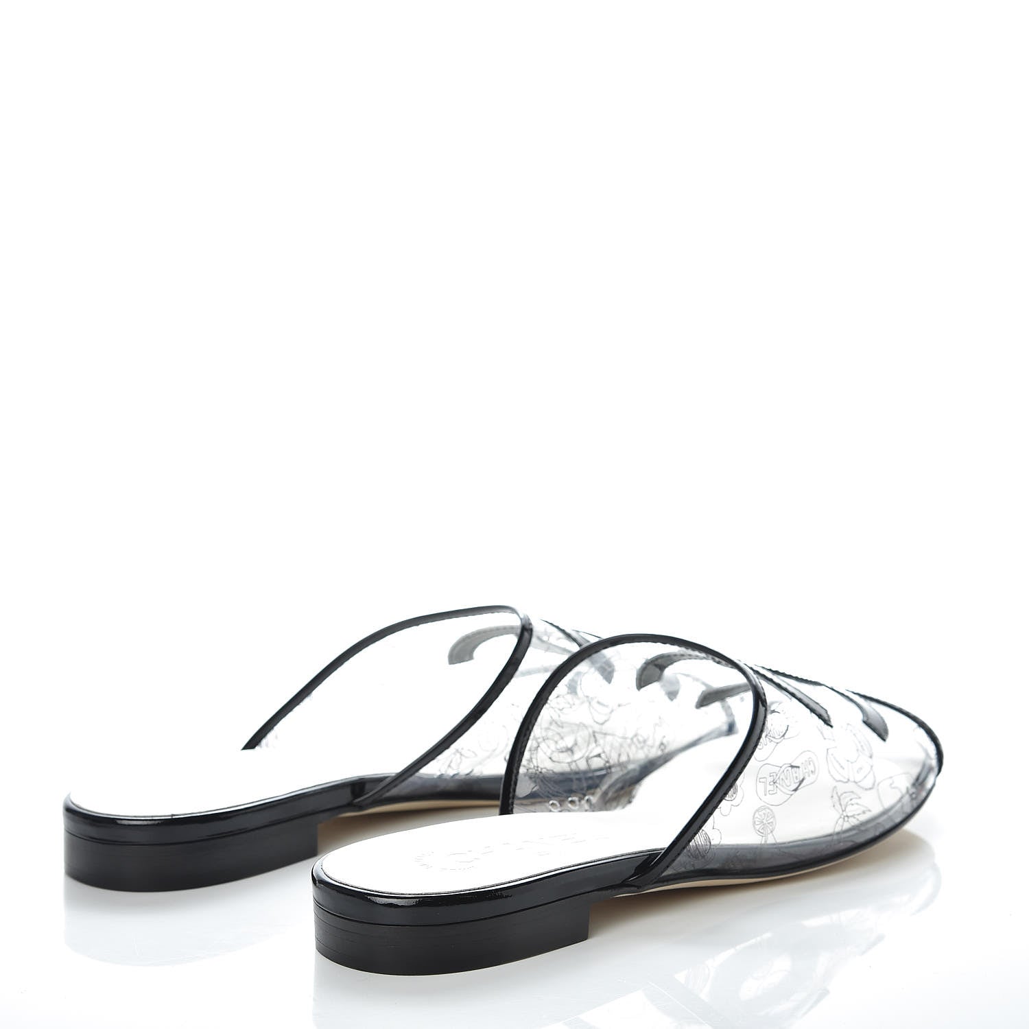 Chanel Patent Calfskin PVC Mule 39 Transparent Black 4 of 8