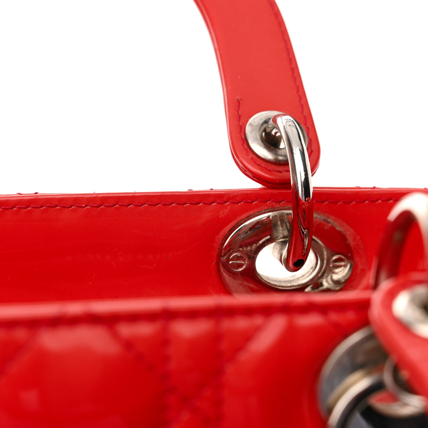 Patent Cannage Medium Lady Dior Fuchsia