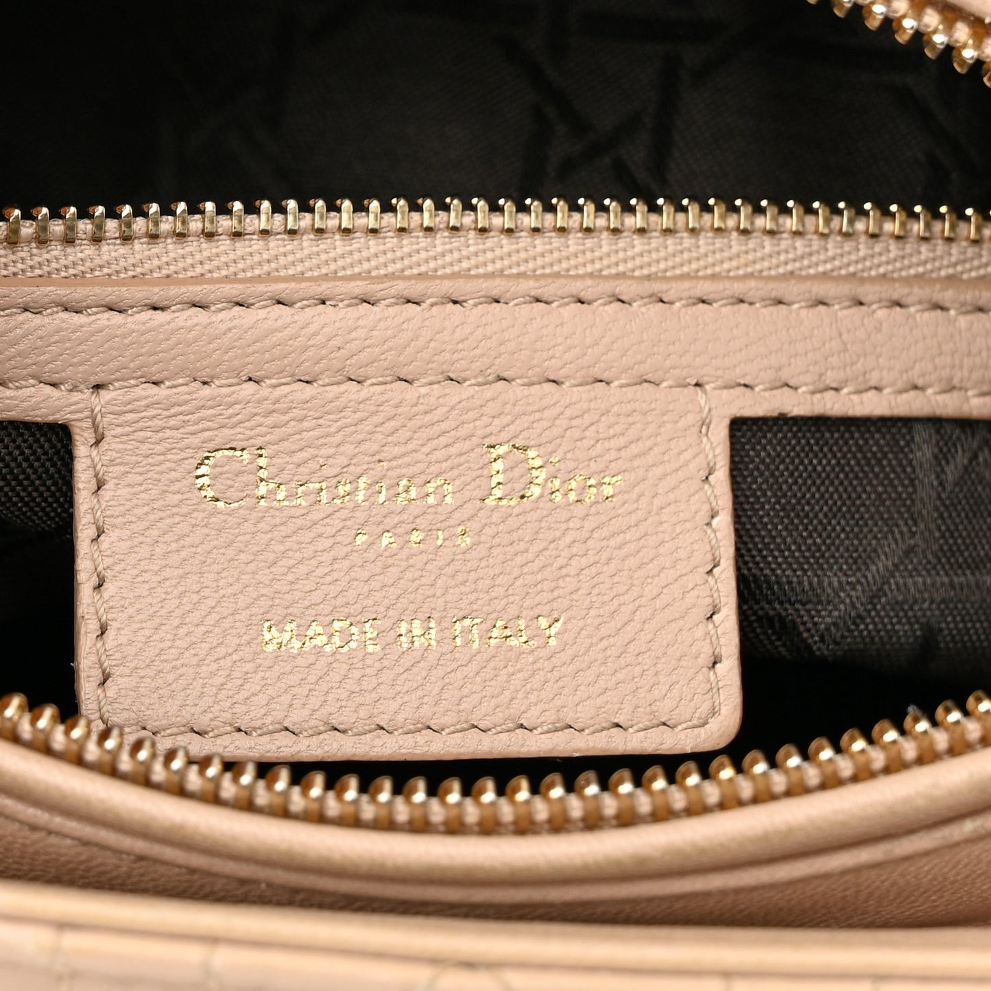 Lambskin Cannage Medium Lady Dior Beige