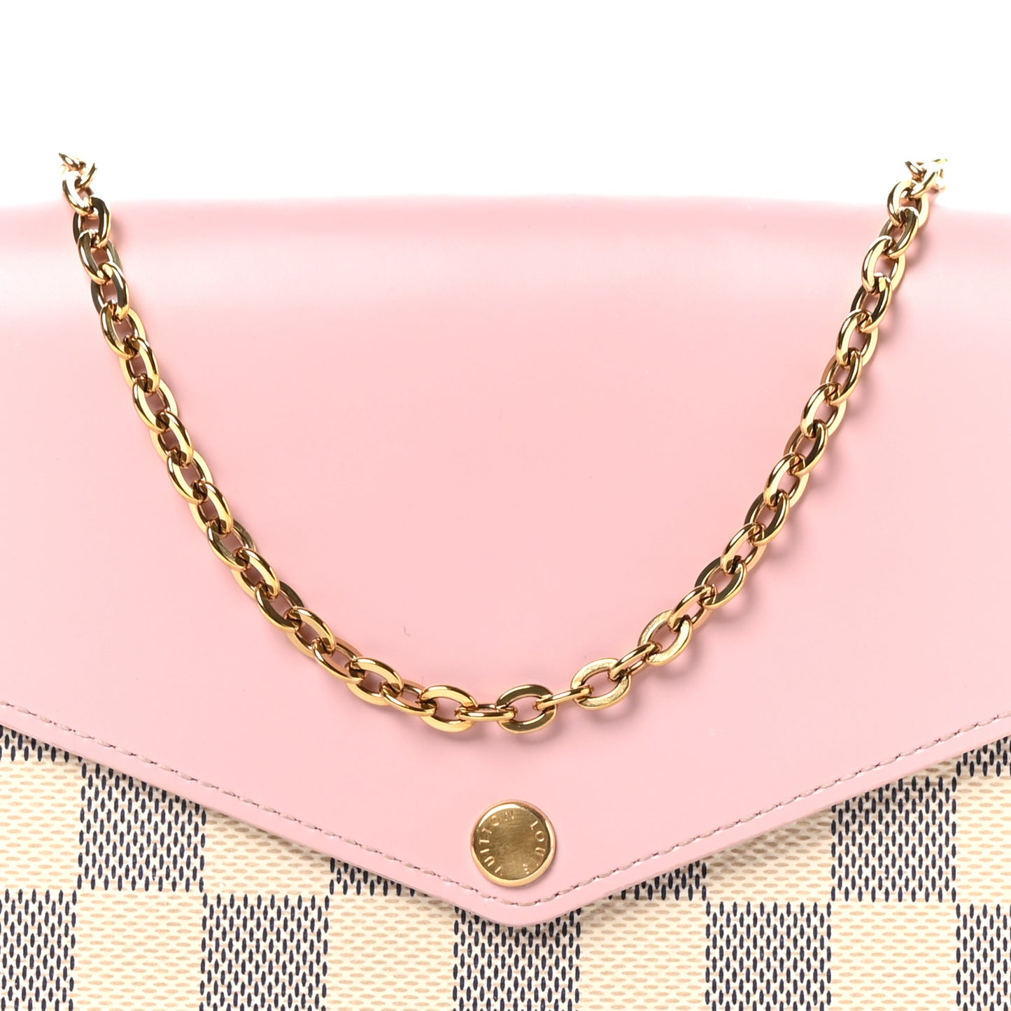 Damier Azur Calfskin Pochette Felicie Eau de Rose