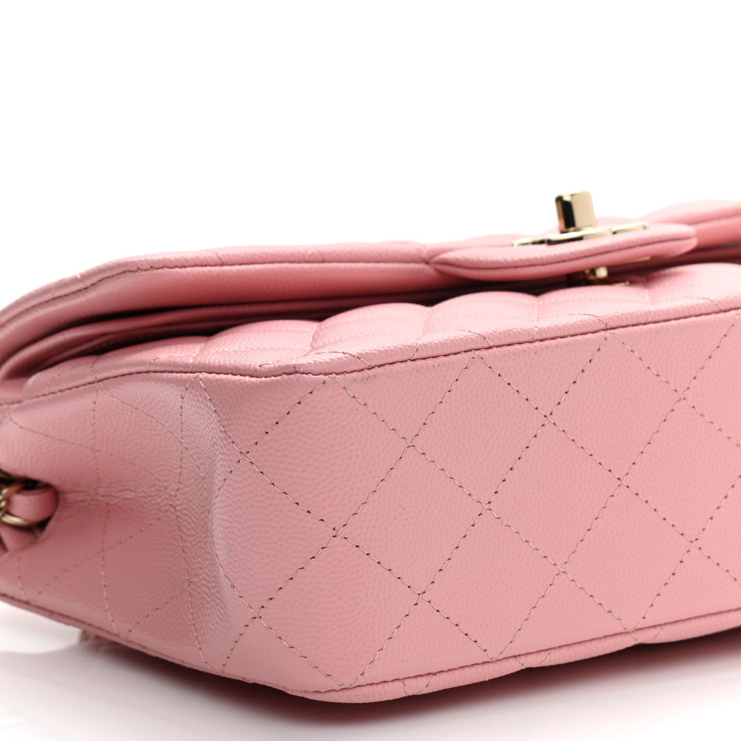 Caviar Quilted Small Double Flap Pink