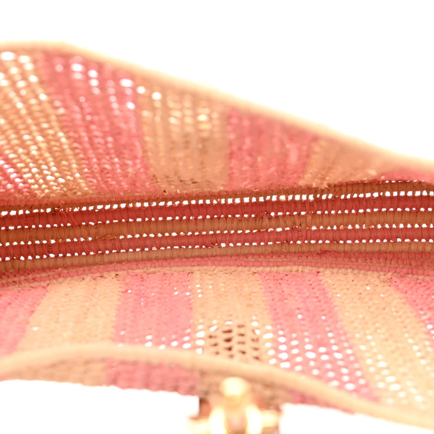 Raffia Woven Striped Small Jackie 1961 Hobo Pink White