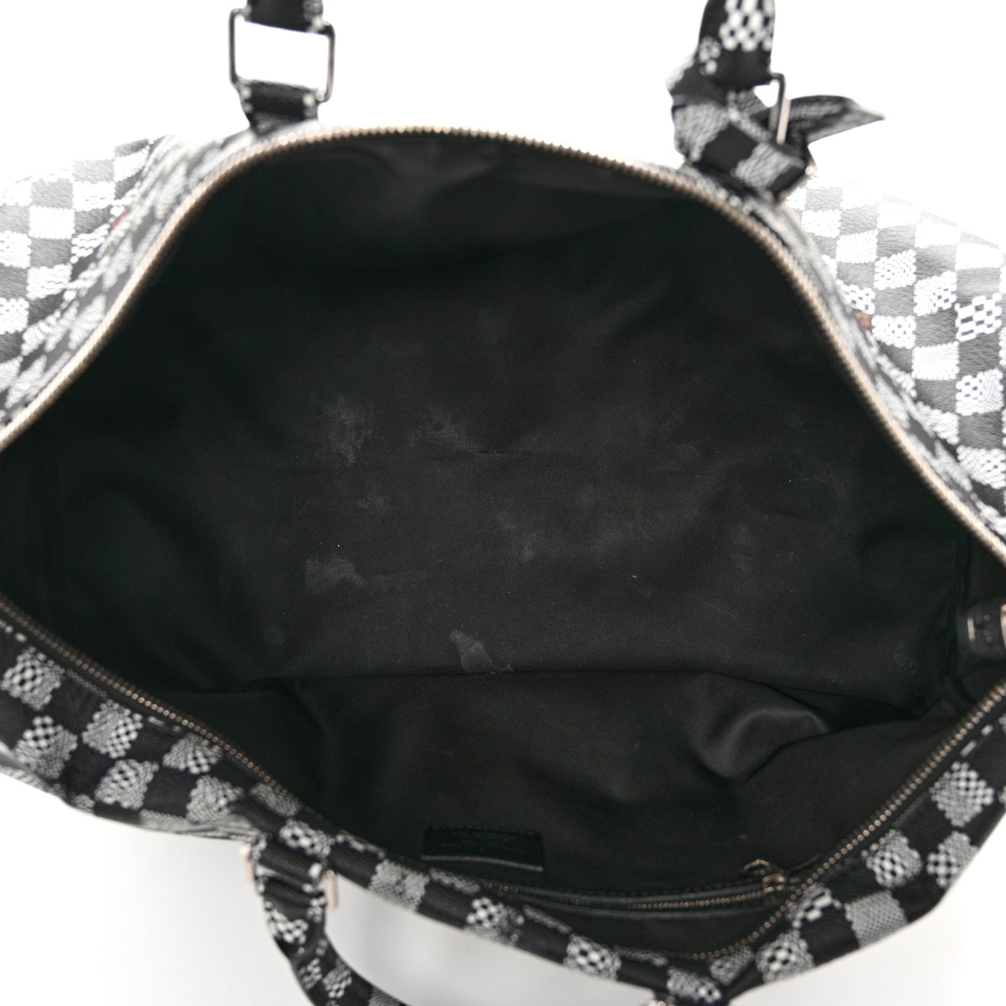 Damier Distorted Keepall Bandouliere 50 Black White