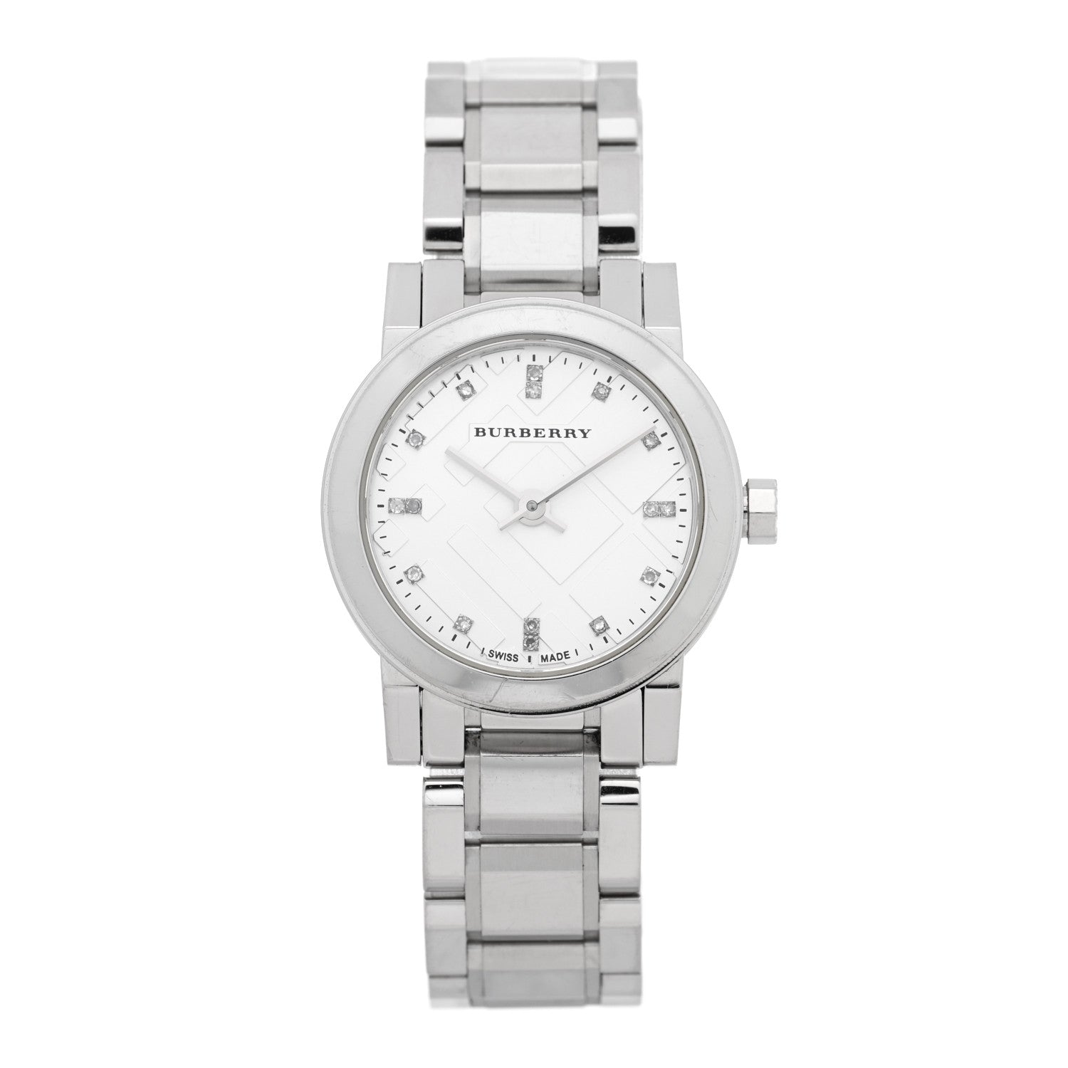 Burberry Stainless Steel Diamond 27mm Heritage Quartz Watch BU9213