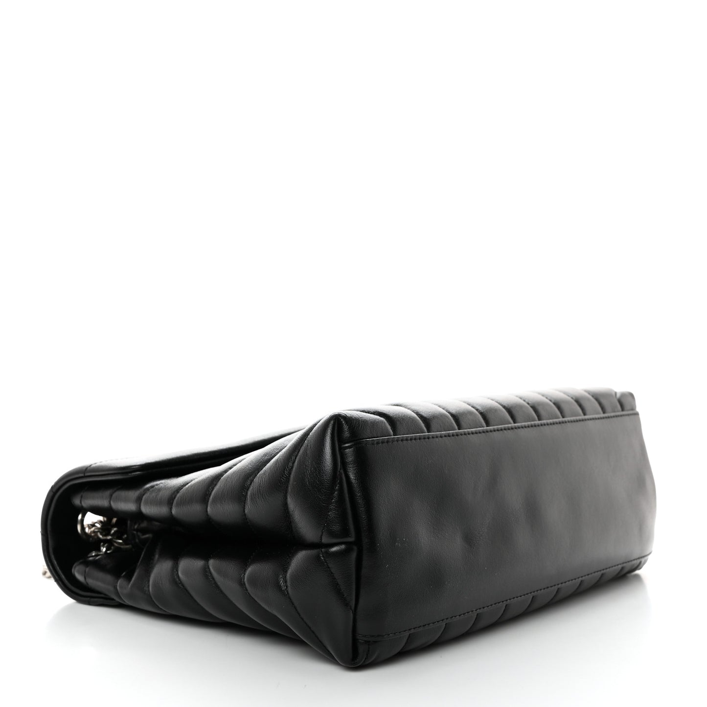 Calfskin Y Quilted Monogram Medium Loulou Chain Satchel Black