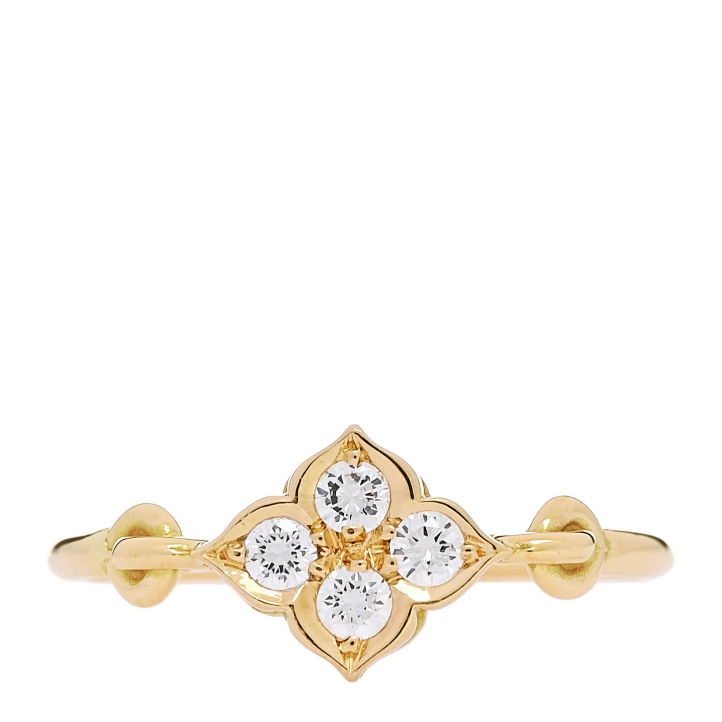 18K Yellow Gold Diamond Hindu Floral Ring 46 3.75