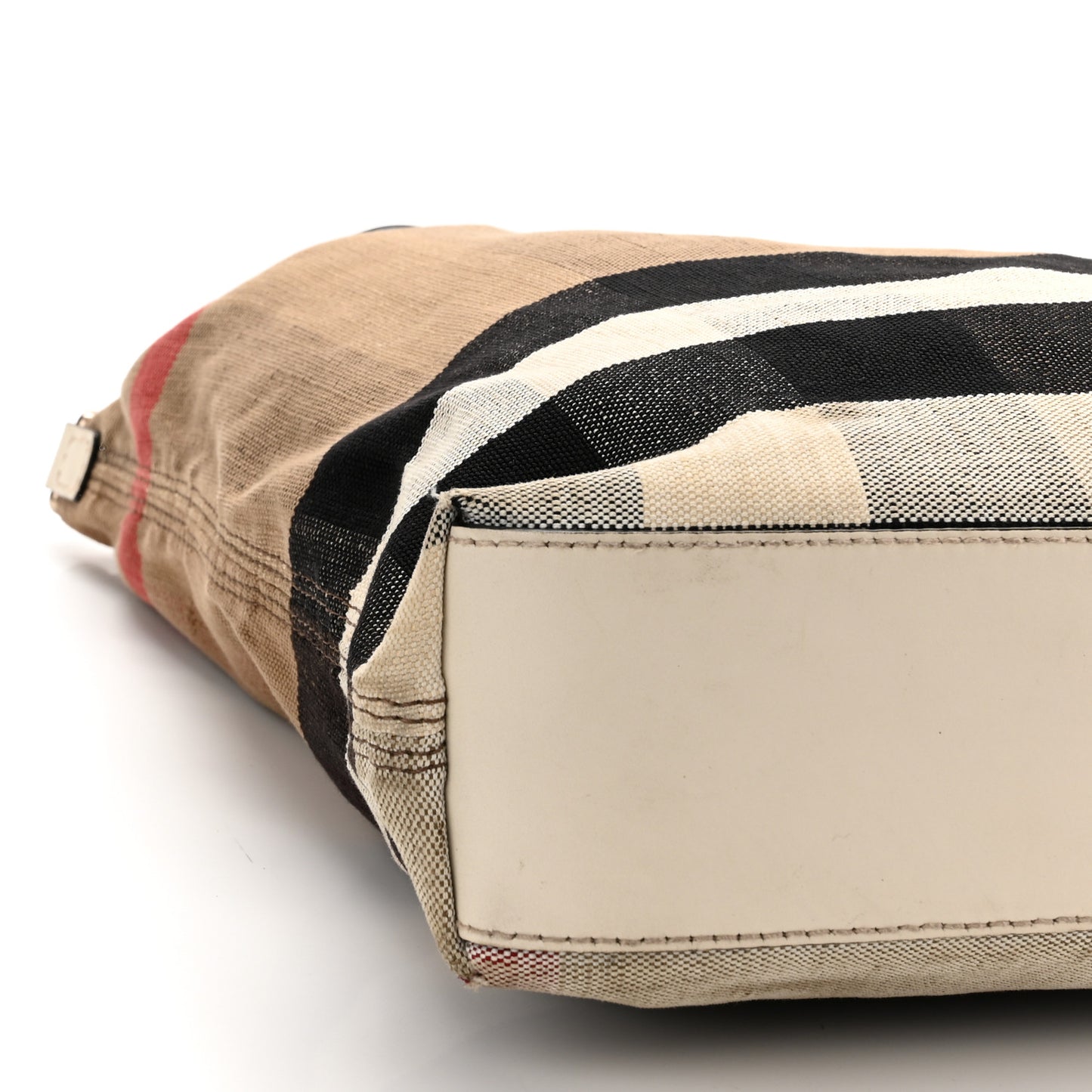 Canvas Mega Check Medium Tottenham Brit Tote White