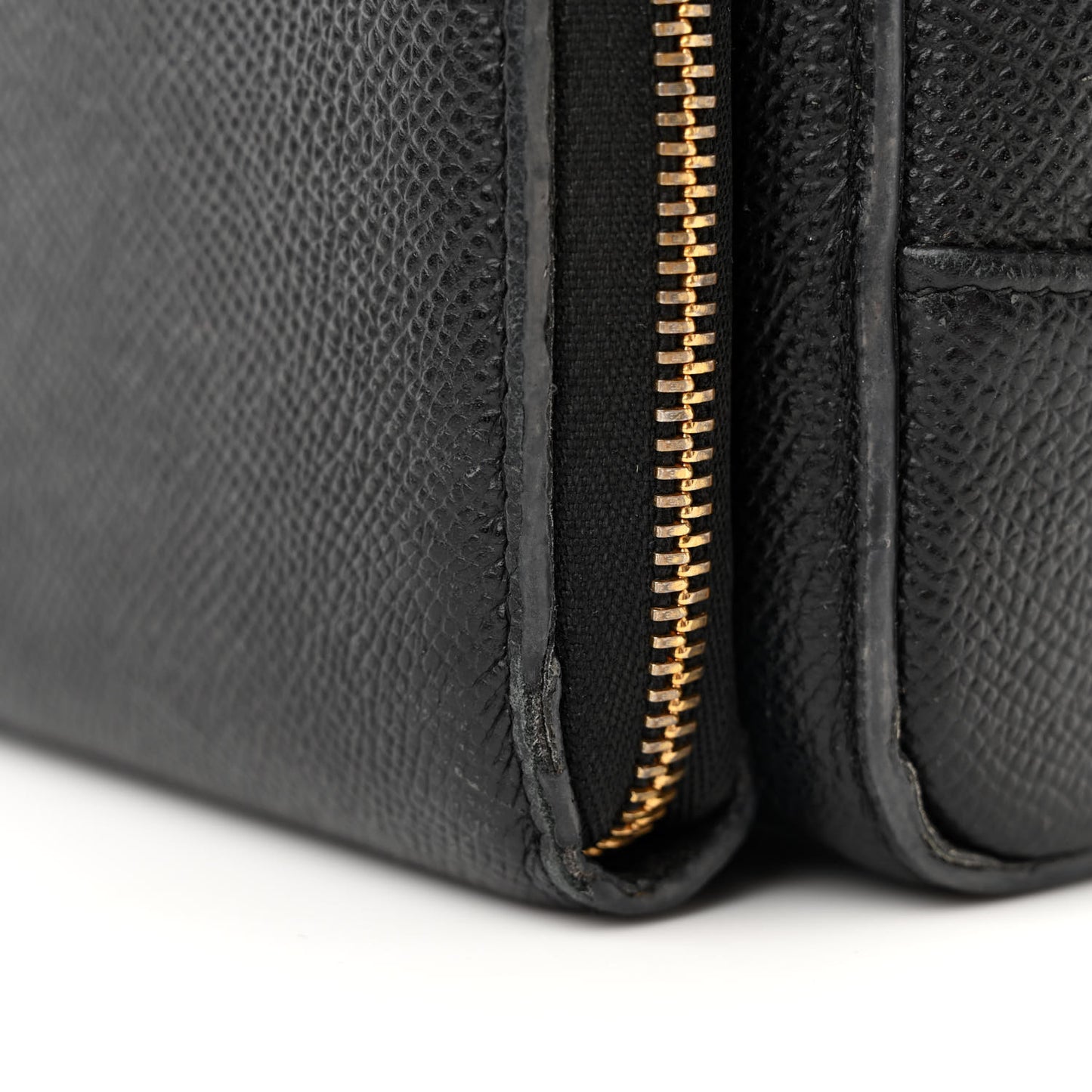 Grained Calfskin Caro Double Pouch Black