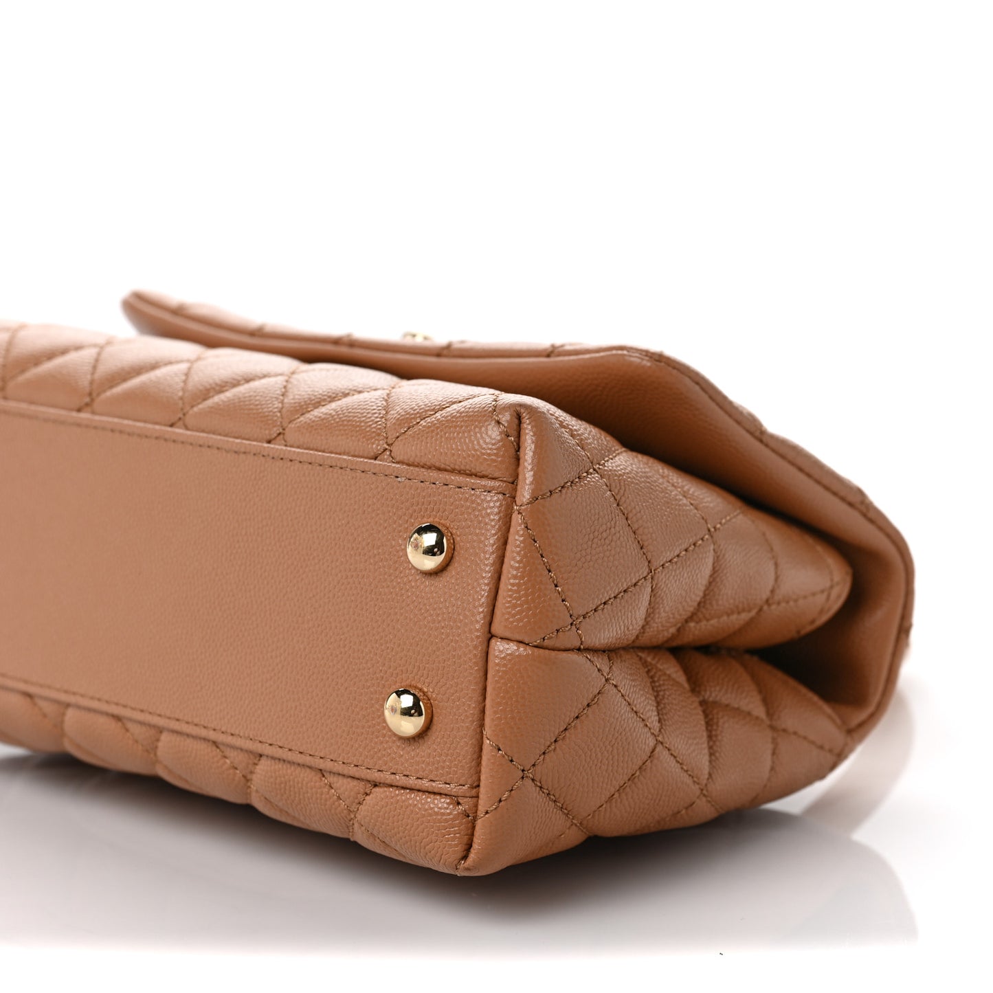 Caviar Quilted Lizard Embossed Mini Coco Handle Flap Brown