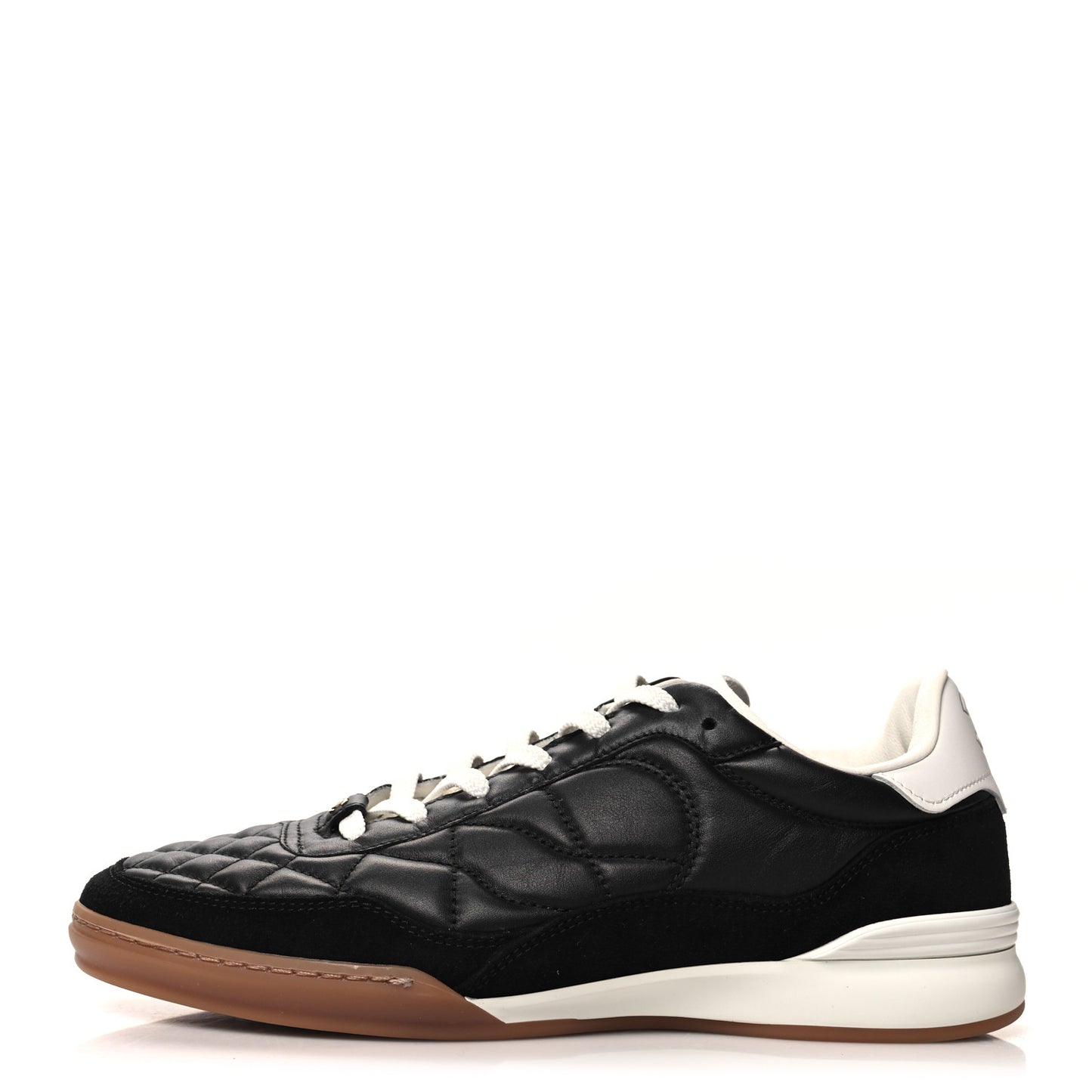 Suede Calfskin Quilted Sneakers 38.5 Black