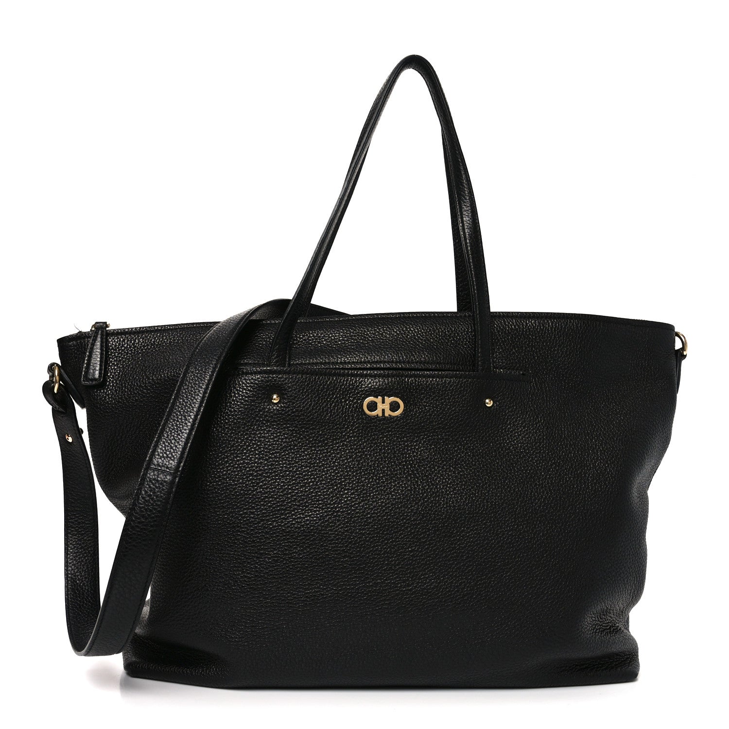 Salvatore Ferragamo Calfskin Large Mika Tote Black 1863959