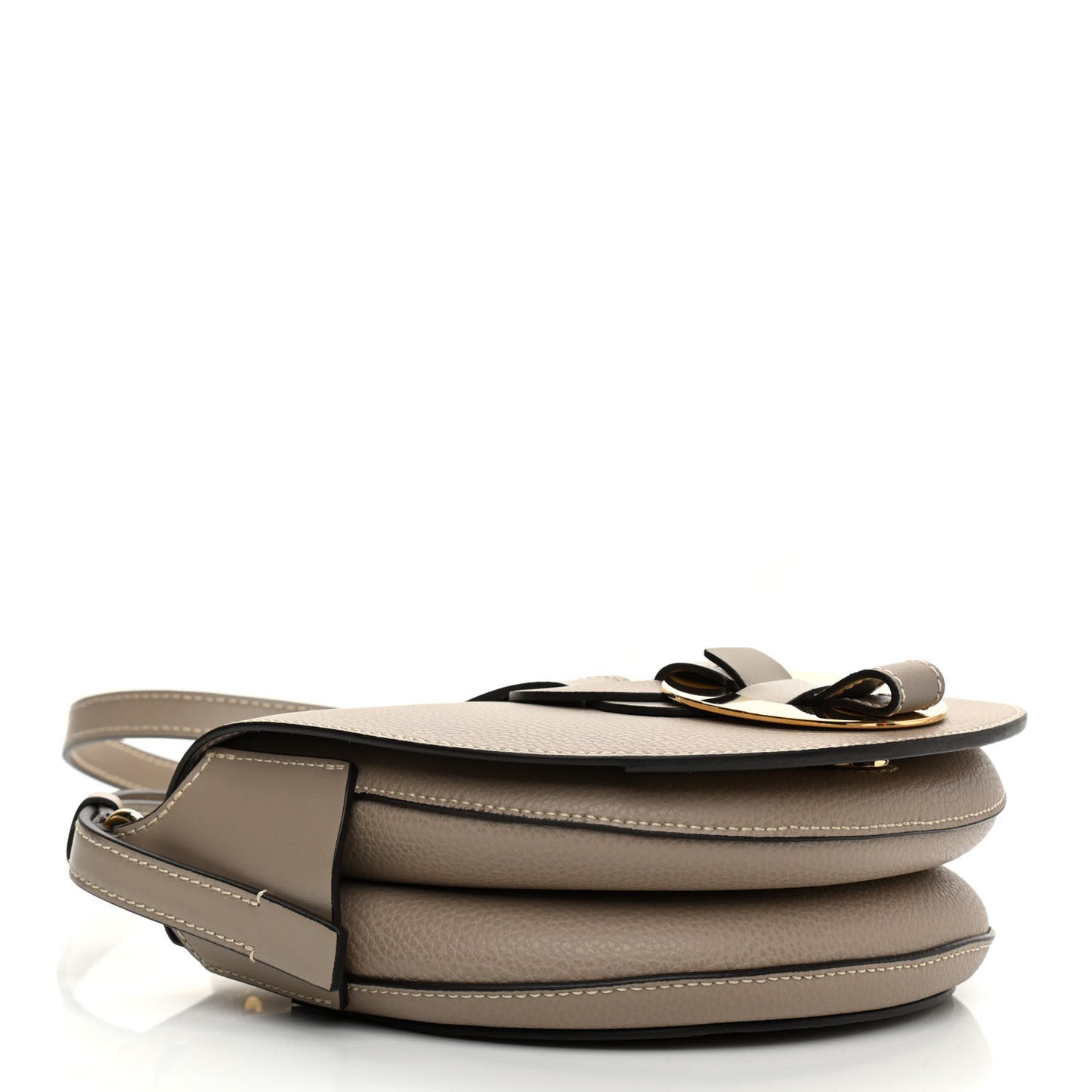 Grained Calfskin Small Darryl Saddle Crossbody Bag Motty Grey