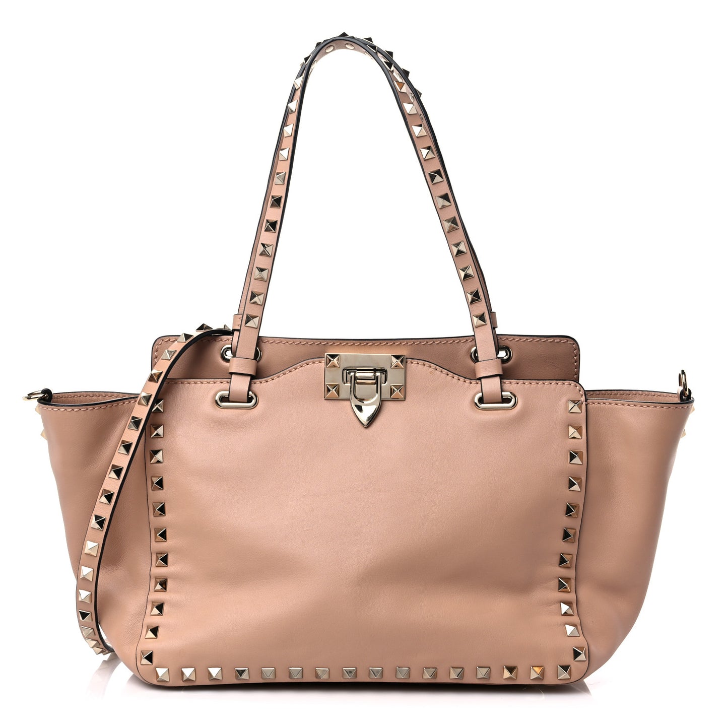 Vitello Small Rockstud Tote Skin Sorbet