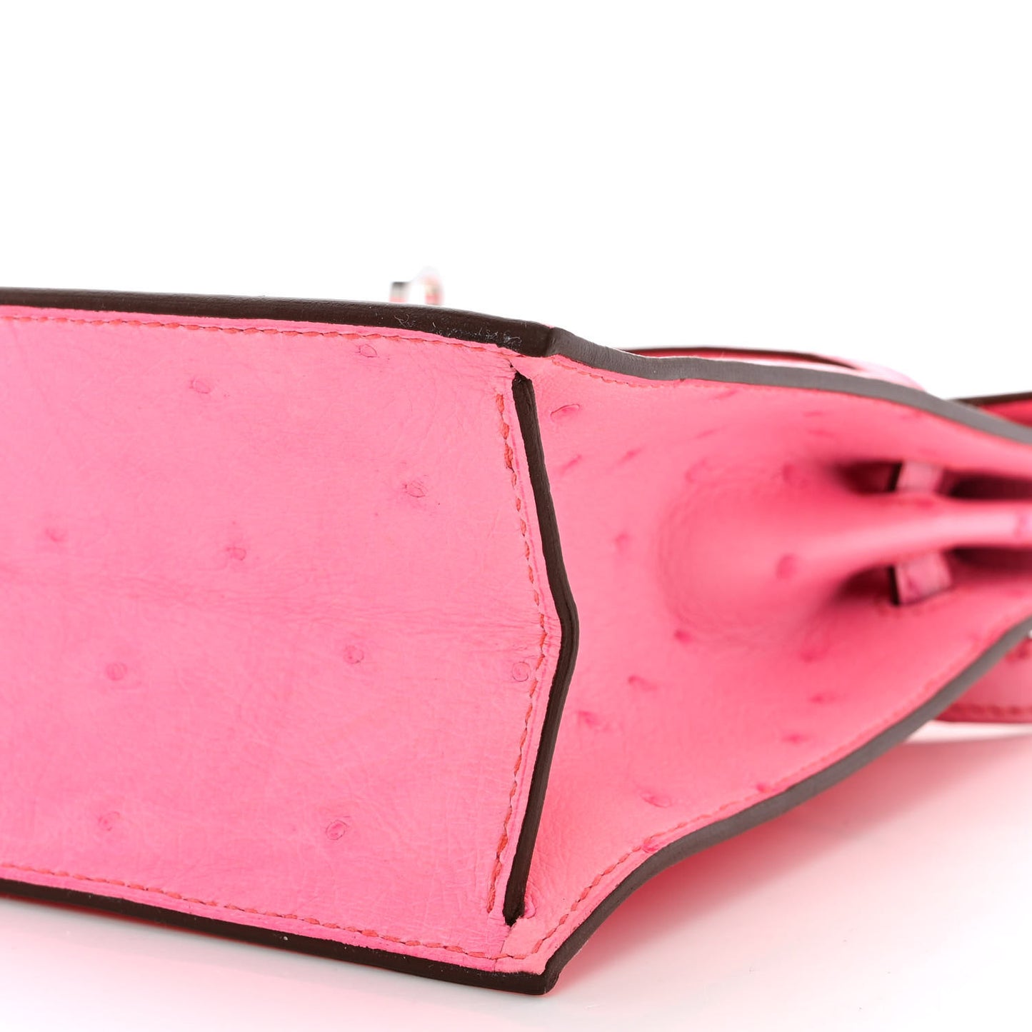 Ostrich Kelly Danse II Belt Bag Rose Bubblegum