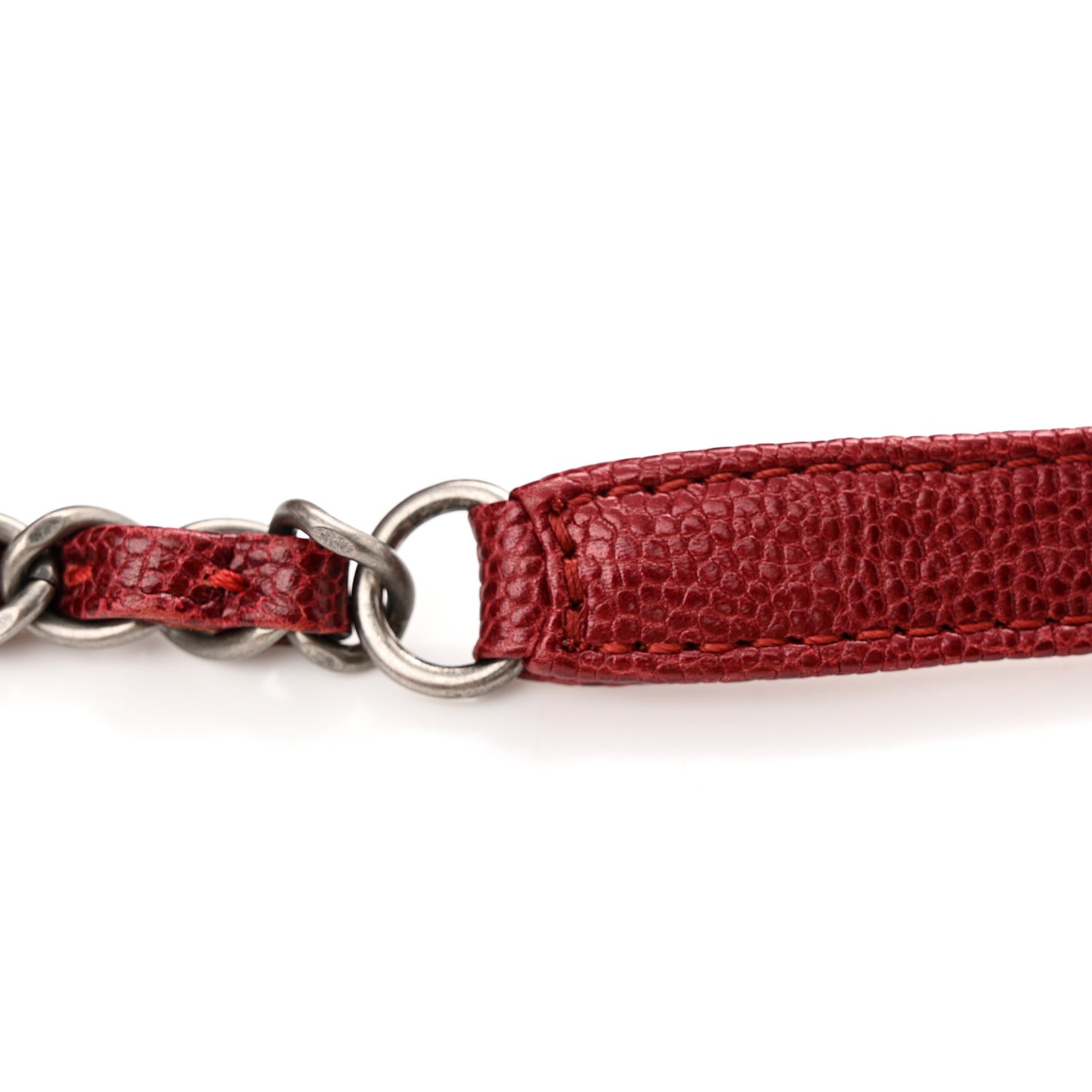 Iridescent Caviar Quilted Large Chic Flap Red