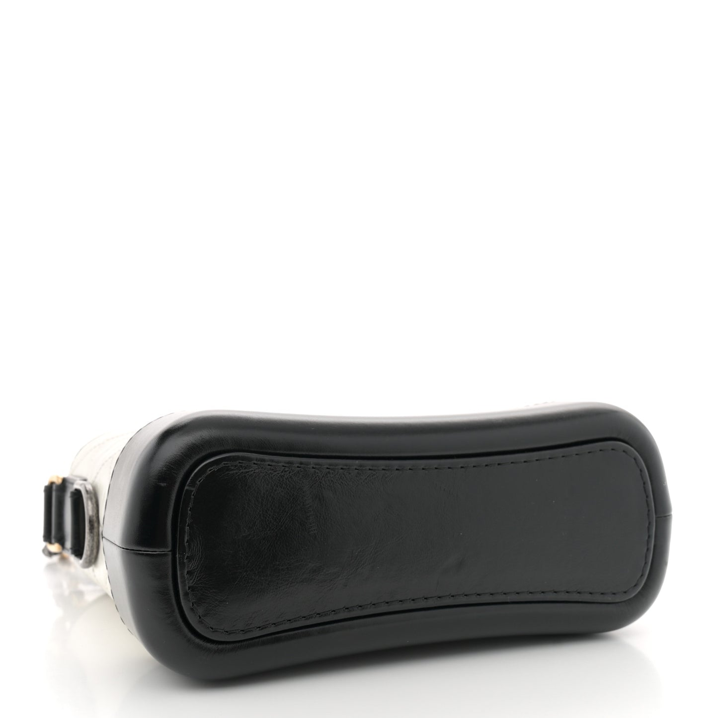 Aged Calfskin Quilted Small Gabrielle Hobo Black White