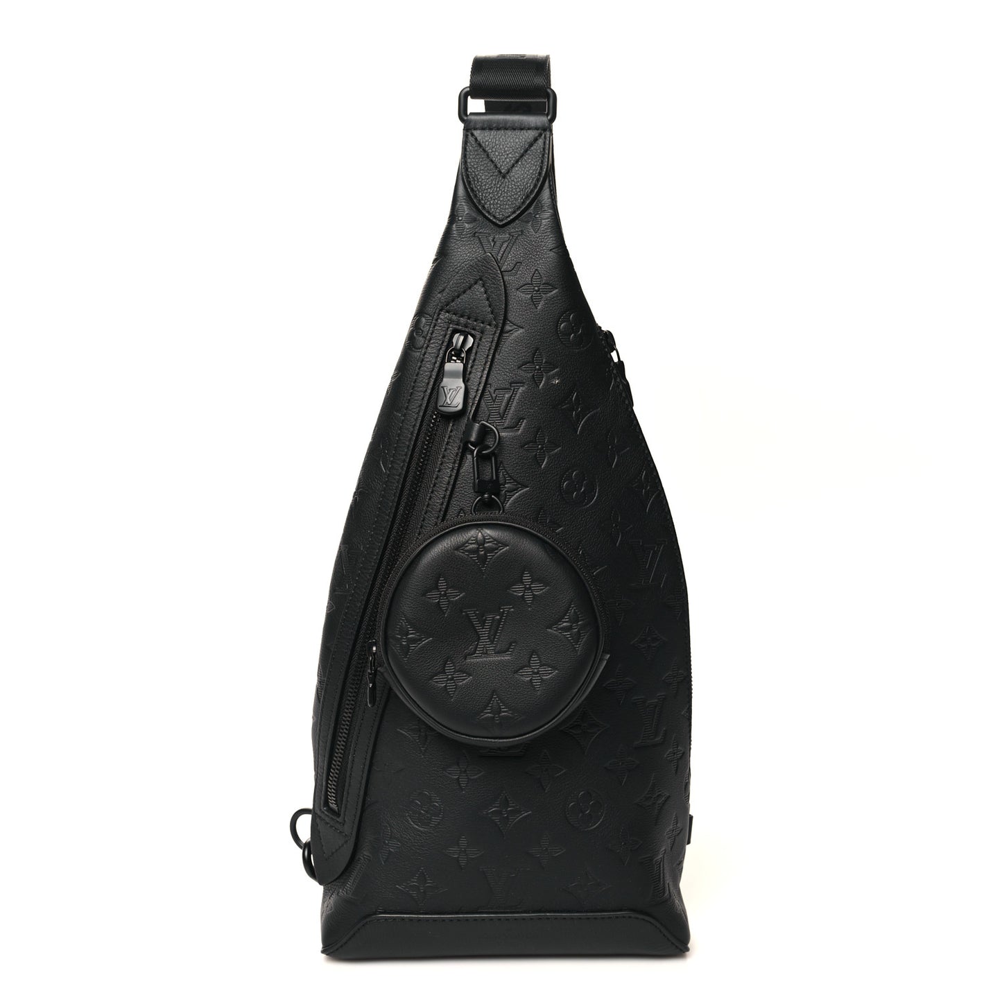 Calfskin Shadow Monogram Duo Slingbag Black