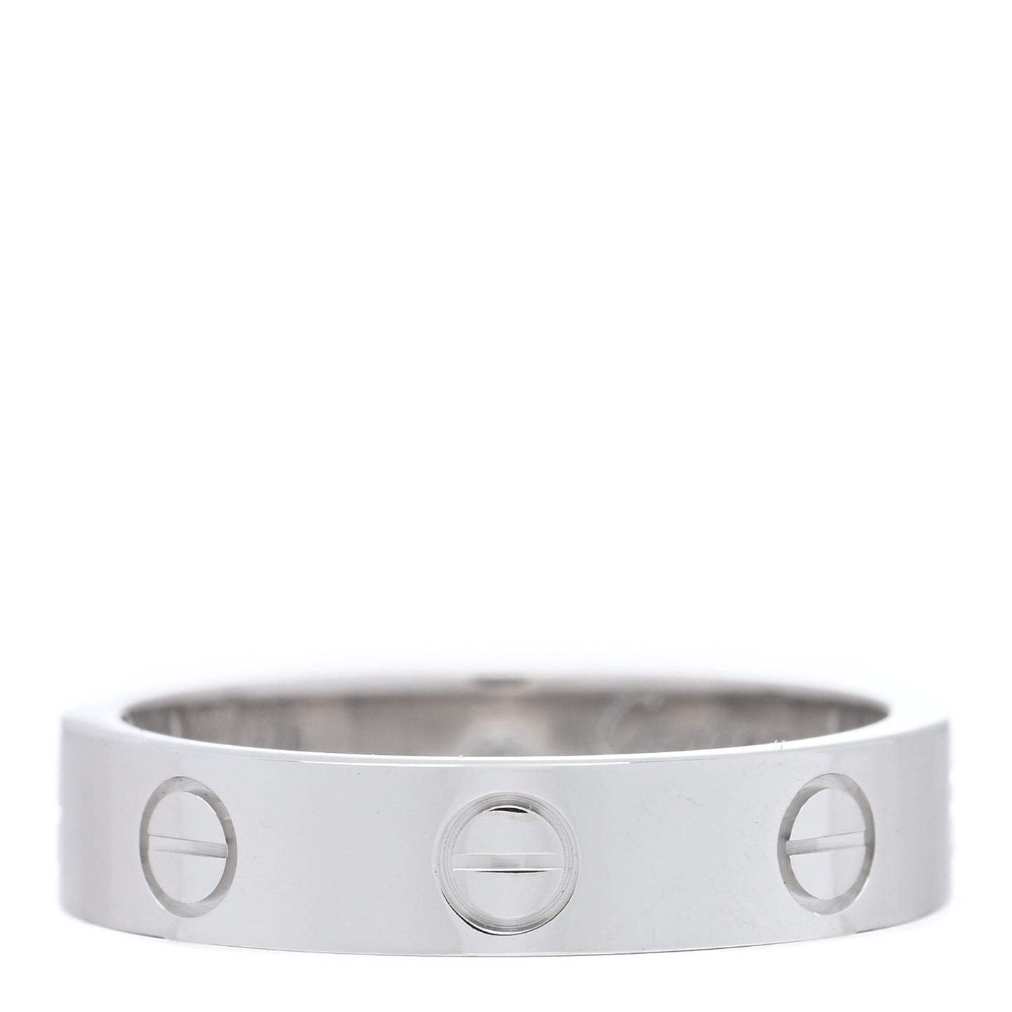 18K White Gold Diamond 3.5mm LOVE Wedding Band Ring 50 5.25