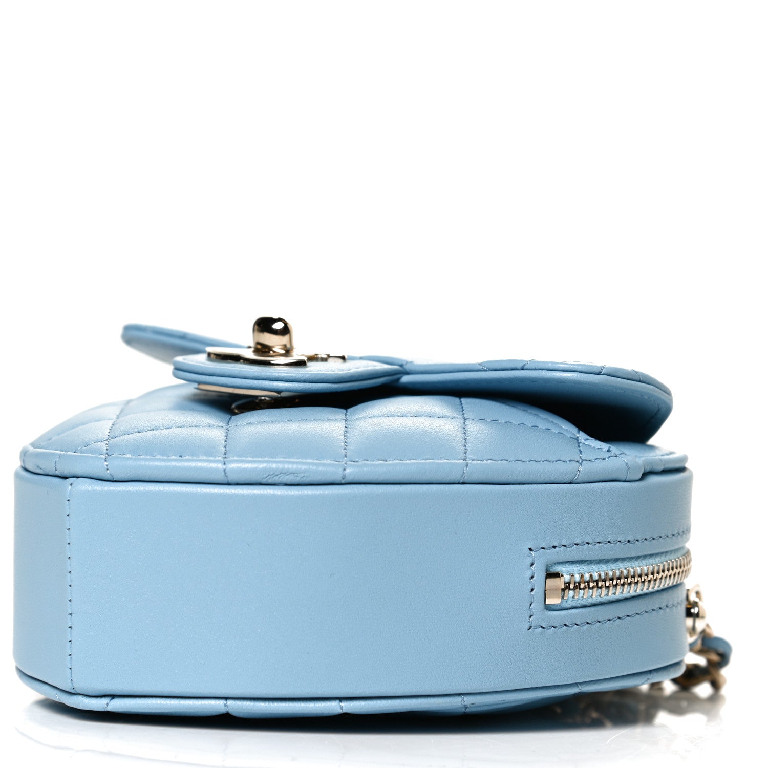 Chanel Lambskin Quilted CC In Love Heart Clutch With Chain Light Blue 10 of 11