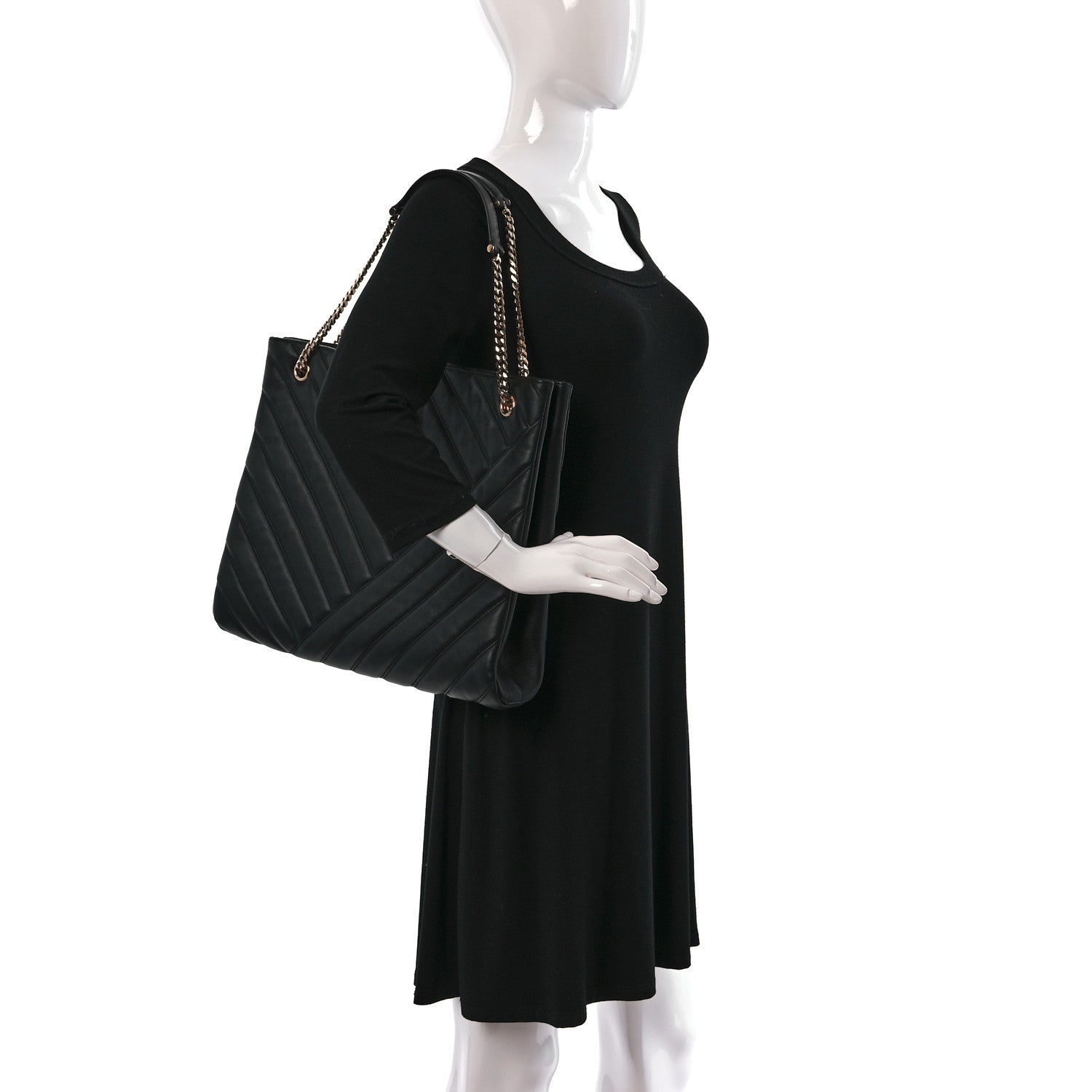 Bulgari Calfskin Matelasse Serpenti Cabochon Tote Bag Black 2 of 8