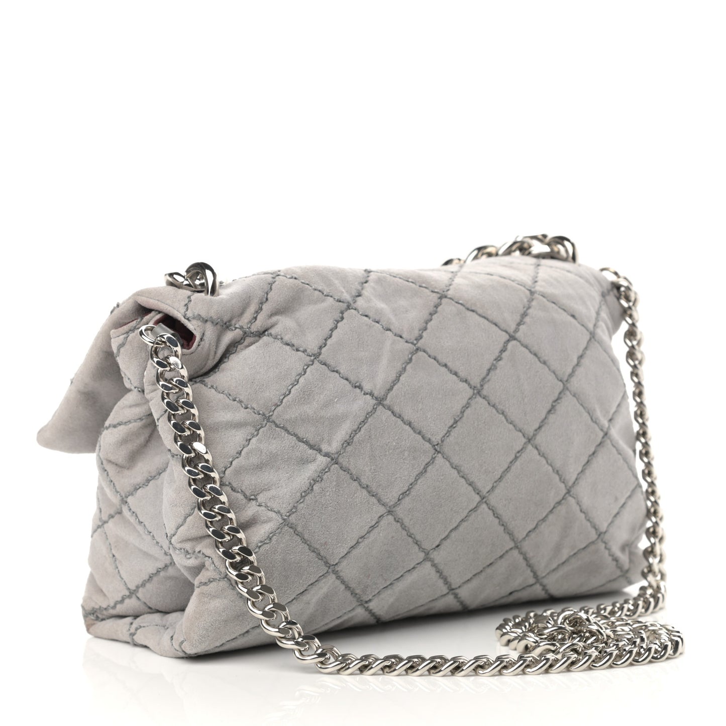Shaggy Deer Quilted Small Beckett Chain Shoulder Bag Grey