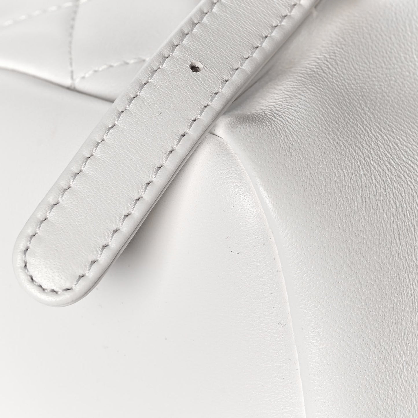 Lambskin Quilted Small Duma Drawstring Backpack White