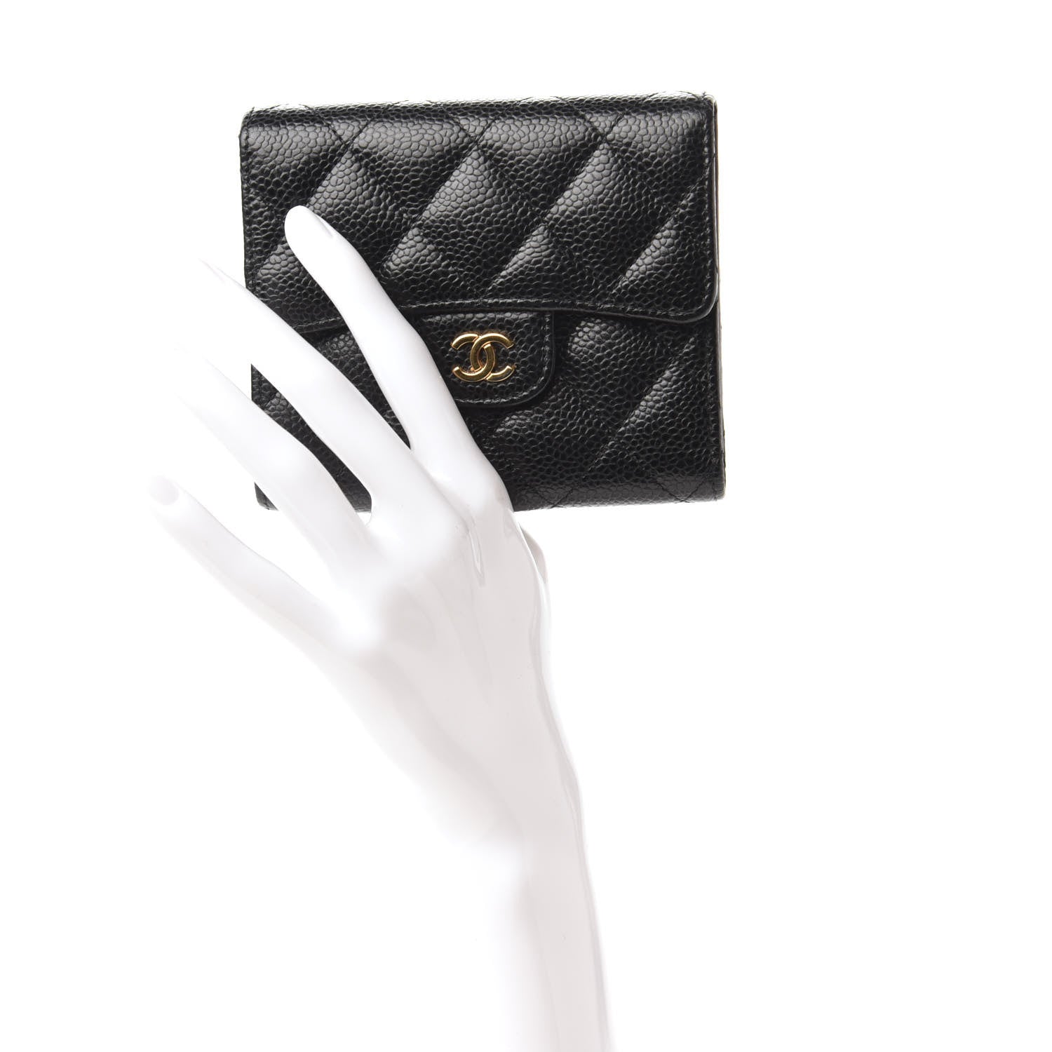 Chanel Caviar Quilted Compact Flap Wallet Black 2 of 12