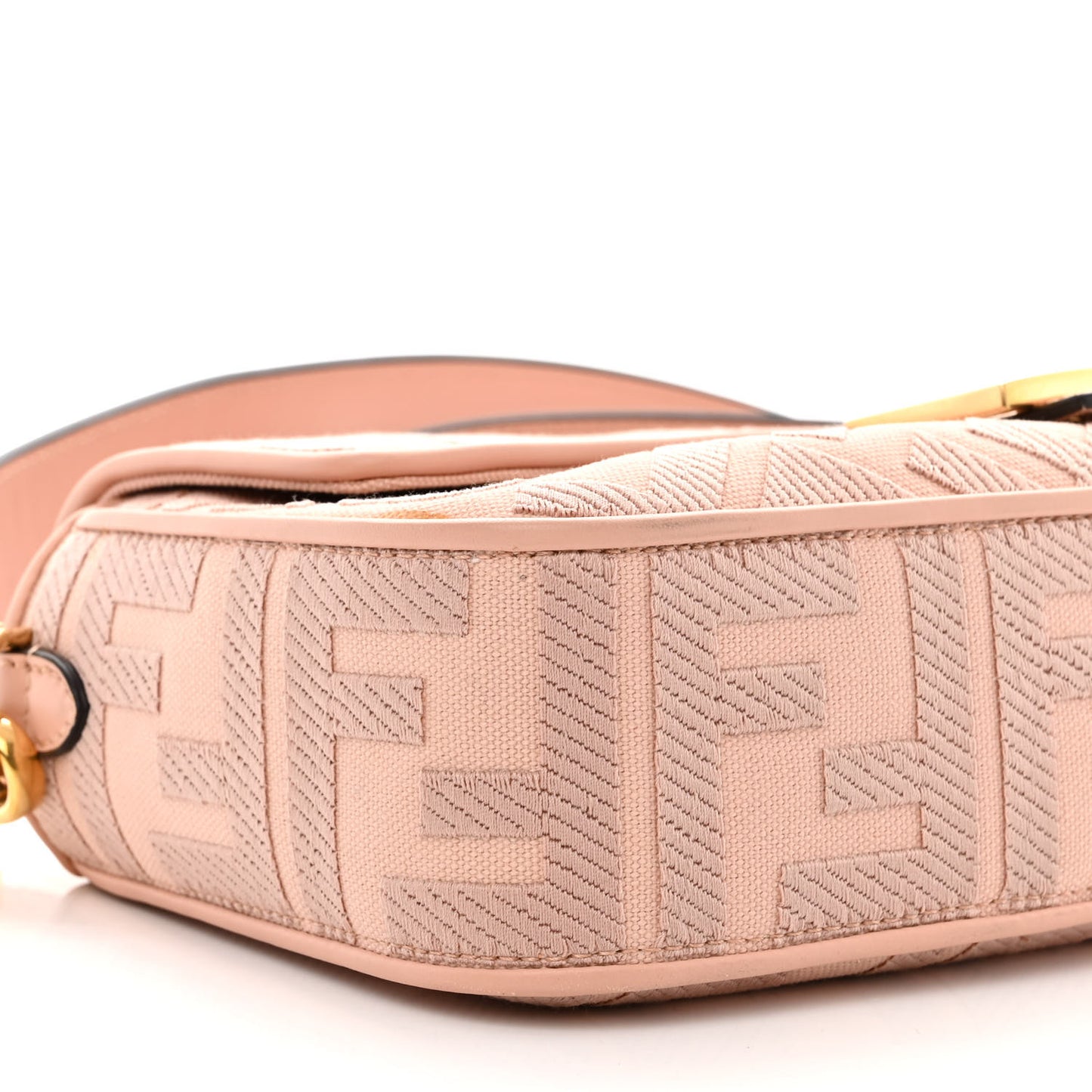 Canvas Vitello King Extra Strap FF Embroidered Baguette Baby Pink
