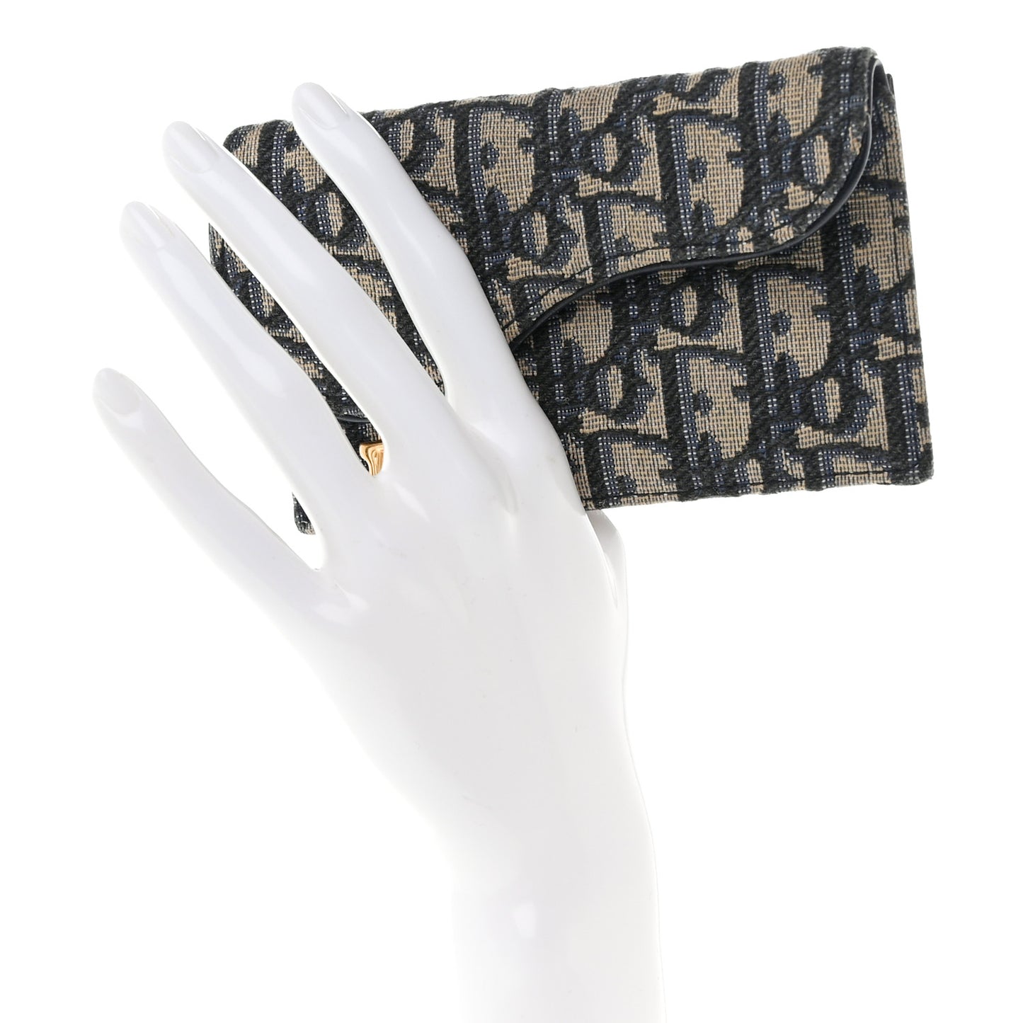 Oblique Saddle Cosmos Zipped Card Holder Blue