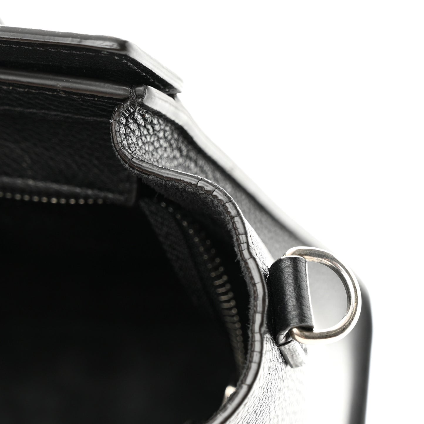 Drummed Calfskin Nano Luggage Black