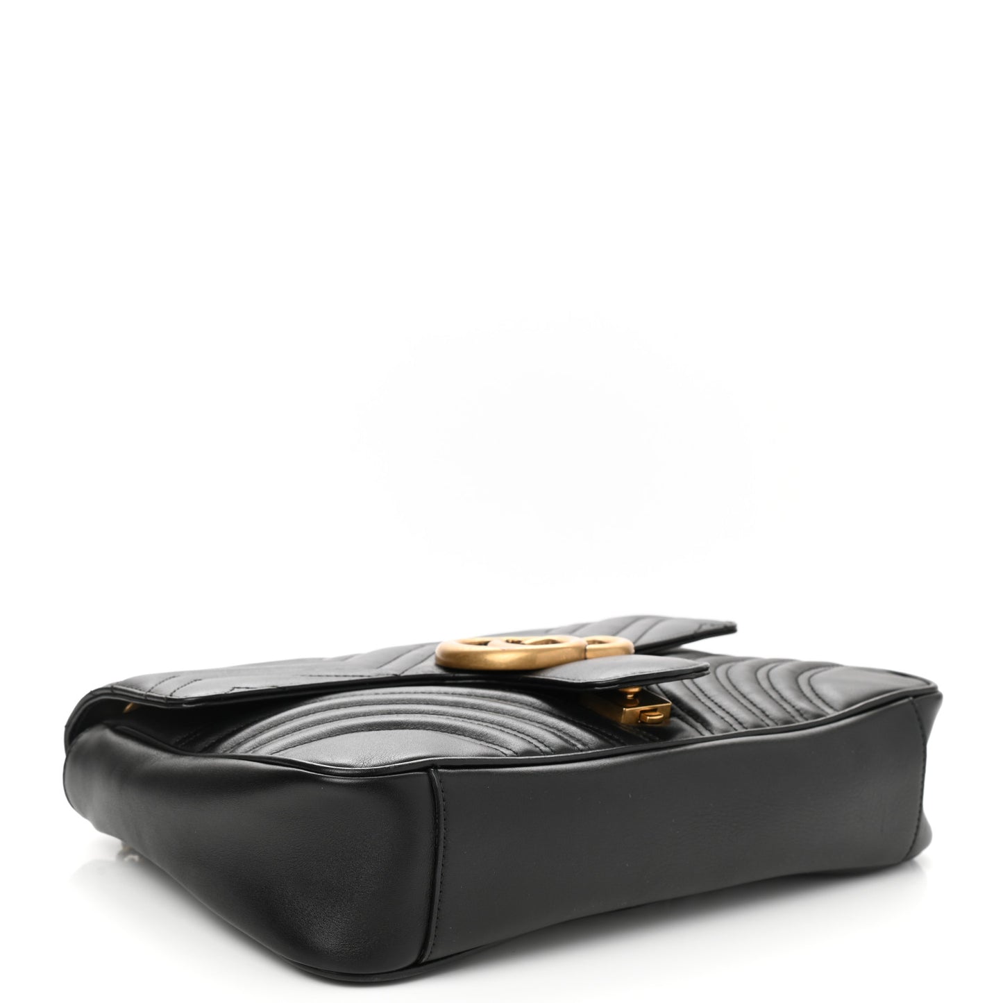 Calfskin Matelasse Medium GG Marmont Shoulder Bag Black