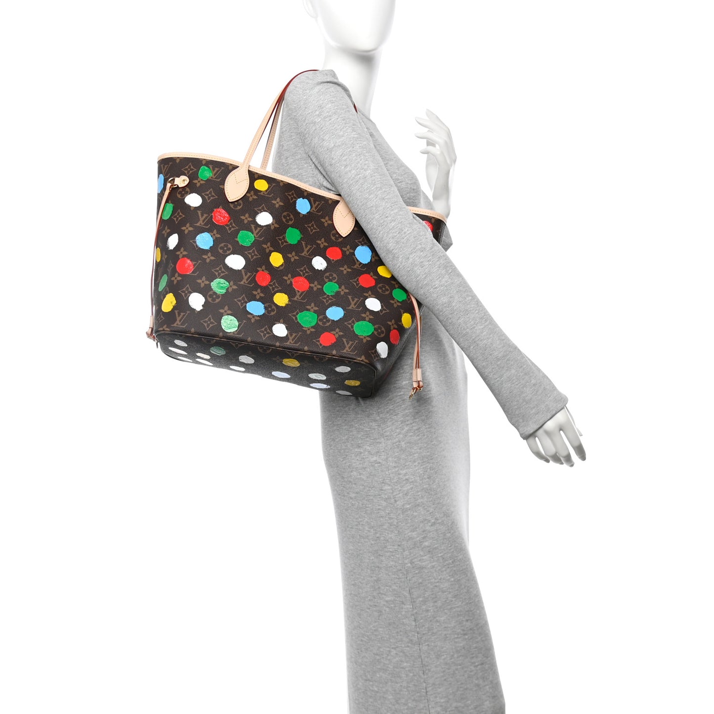 LV X YK Monogram Dots Neverfull MM