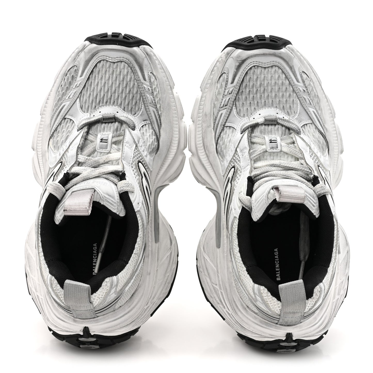 Mesh TPU Worn Out Effect Womens 10XL Sneakers 36 White Grey