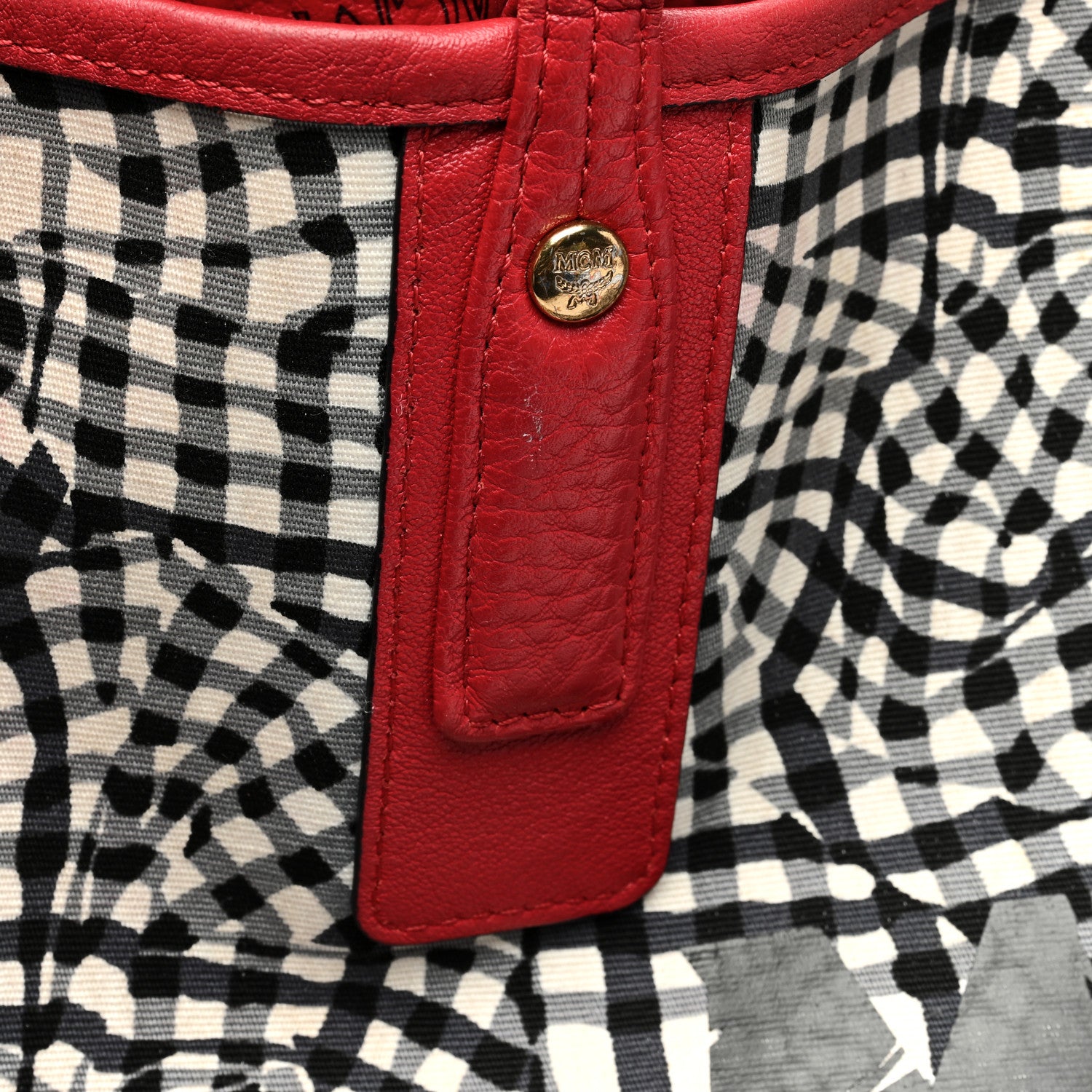 MCM Visetos Medium Liz Reversible Shopper Tote Ruby Red 20 of 22
