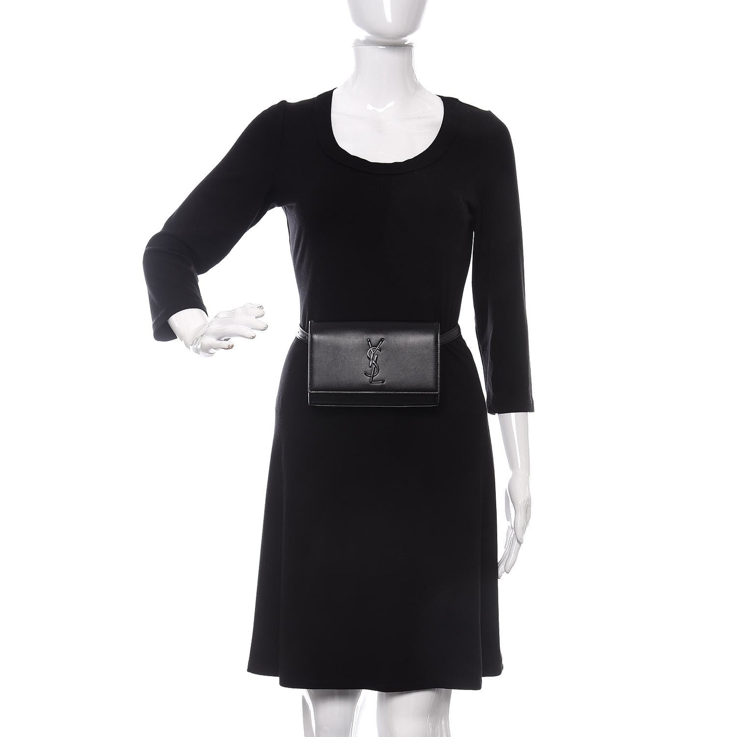 Smooth Calfskin Monogram Kate Belt Bag Black