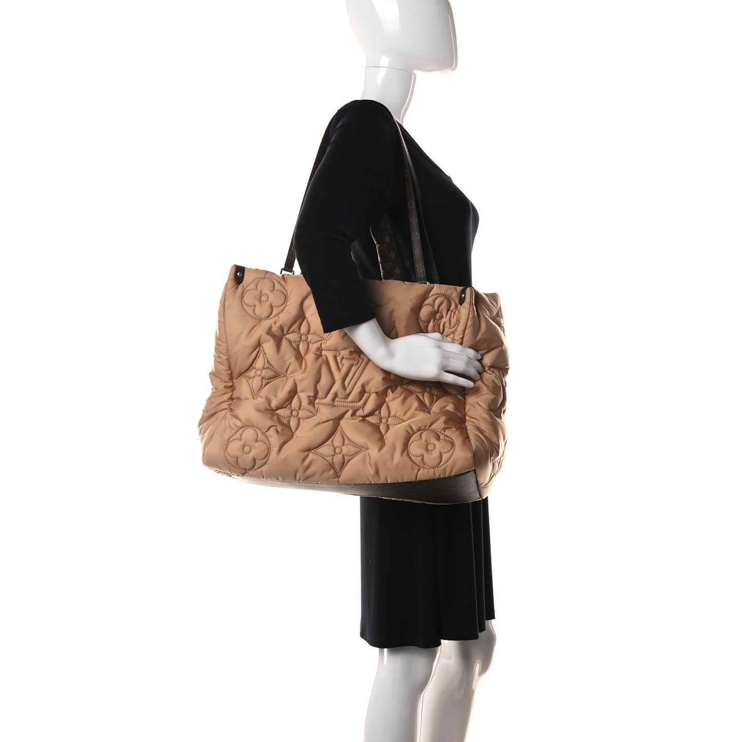 Econyl Monogram Pillow Giant Onthego GM Beige