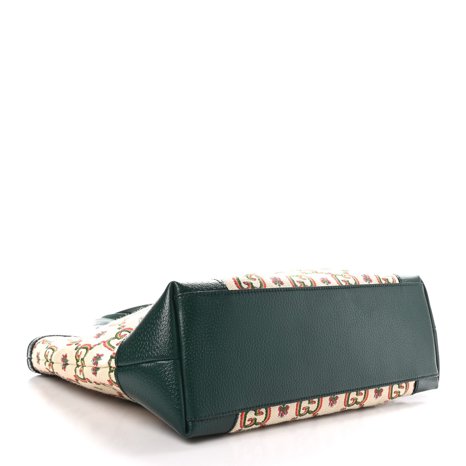 Gucci Cotton Textured Dollar Calfskin GG Monogram Floral Medium Gucci 100 Ophidia Tote Bag Beige Green Multicolor Vintage Green 4 of 9