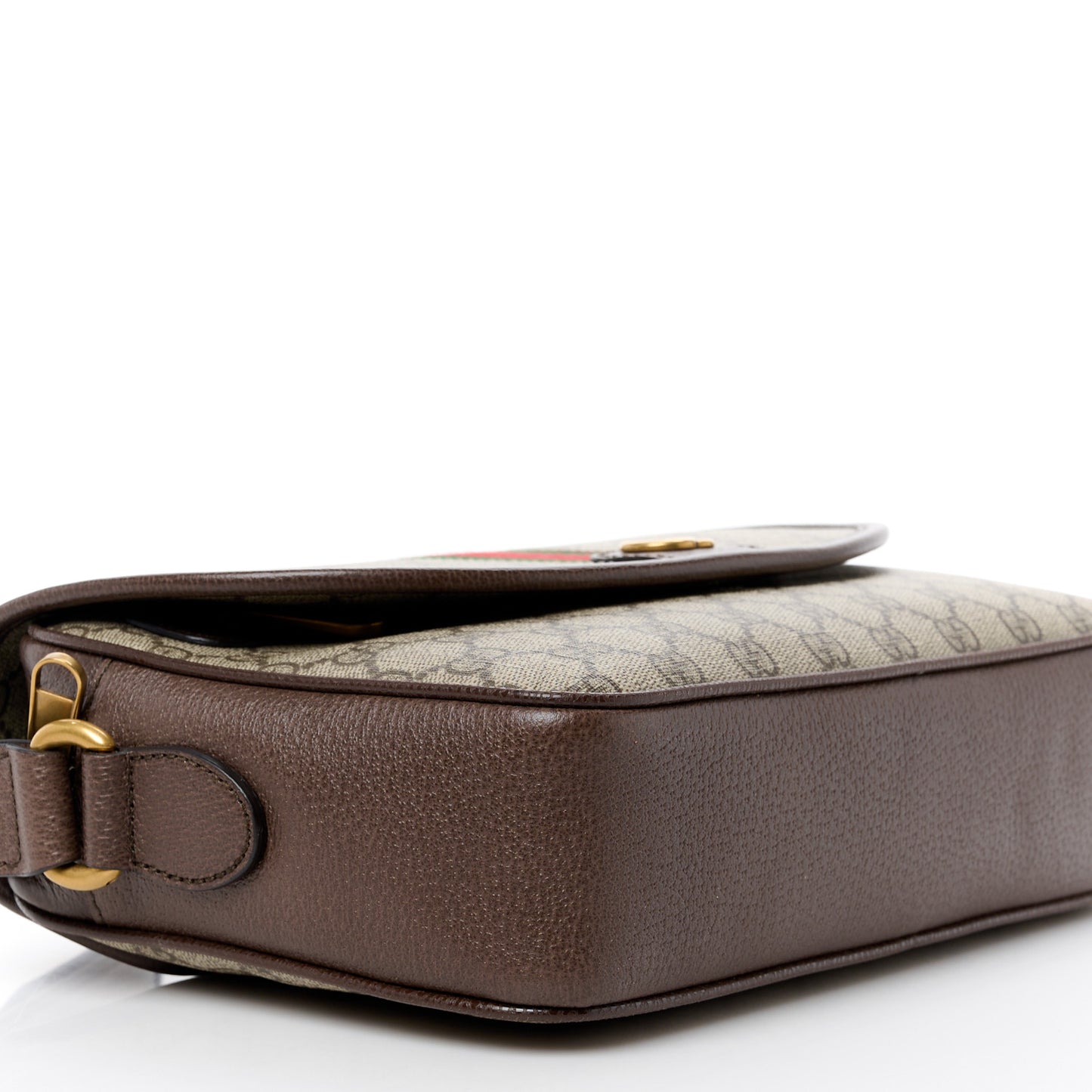 GG Supreme Monogram Web Small Ophidia Shoulder Bag Brown