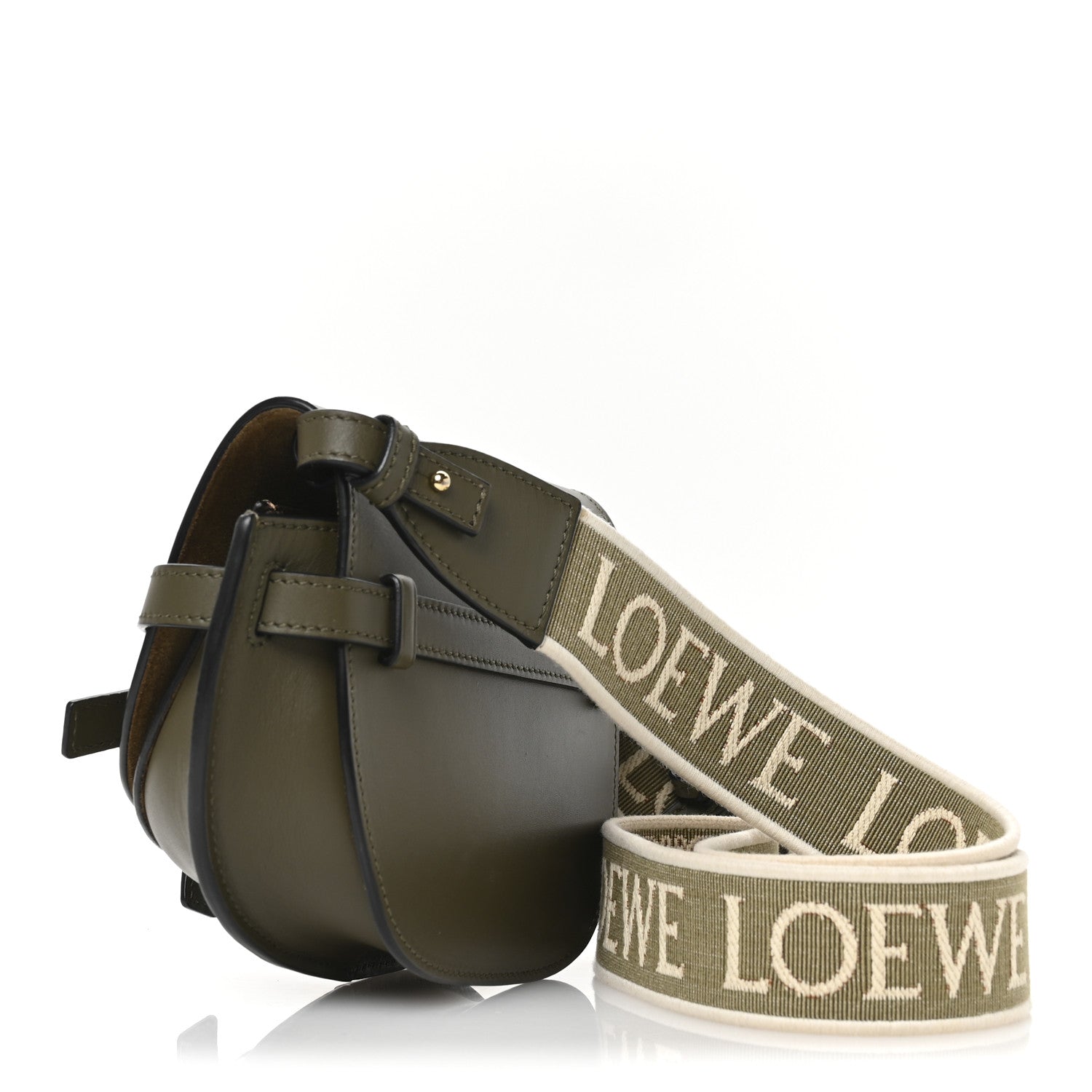 Loewe Calfskin Jacquard Mini Gate Dual Bag Autumn Green 3 of 10