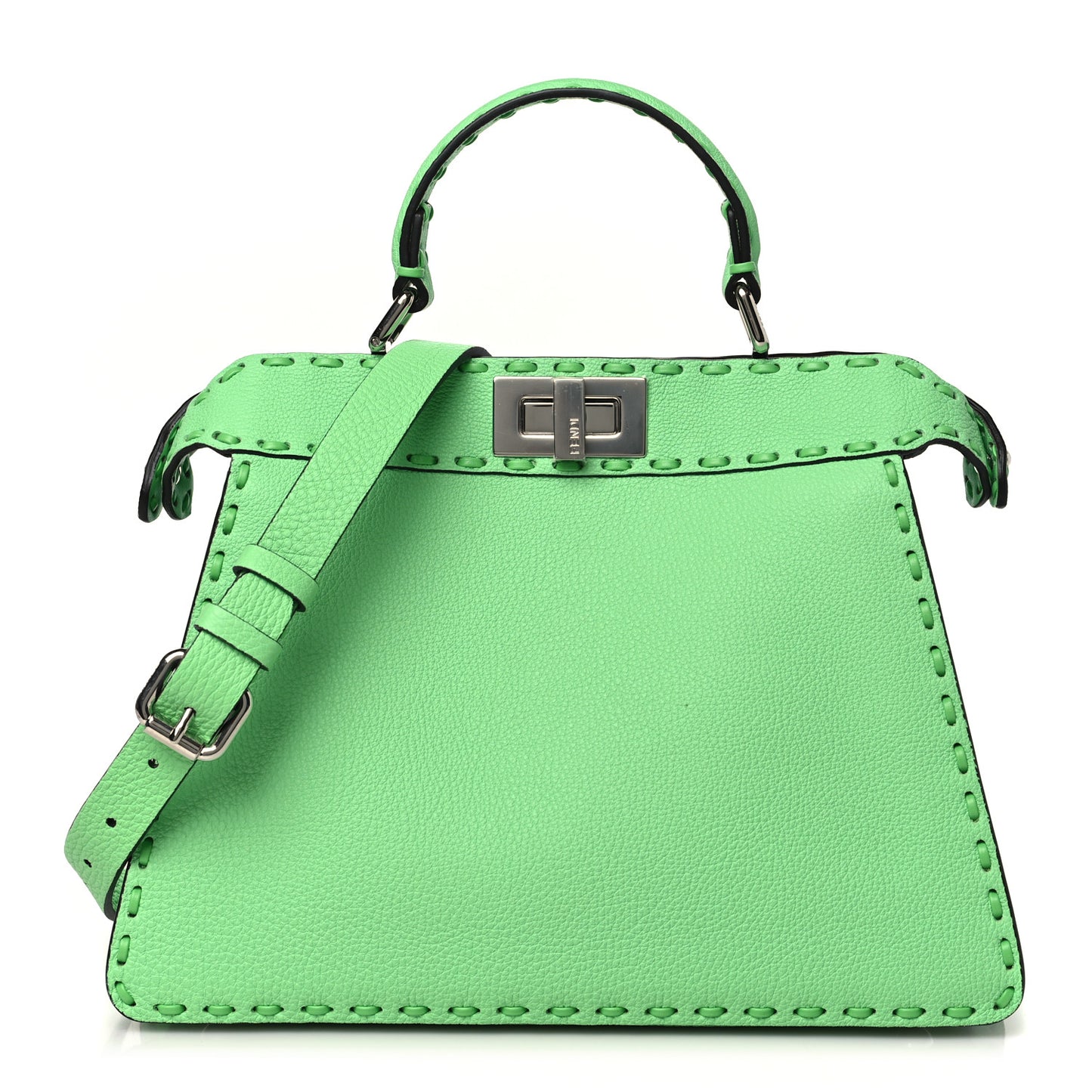 Cuoio Roma Sellerissima Nappa Sintetica Tape Stitch Small Peekaboo I SEE U Satchel Edamame