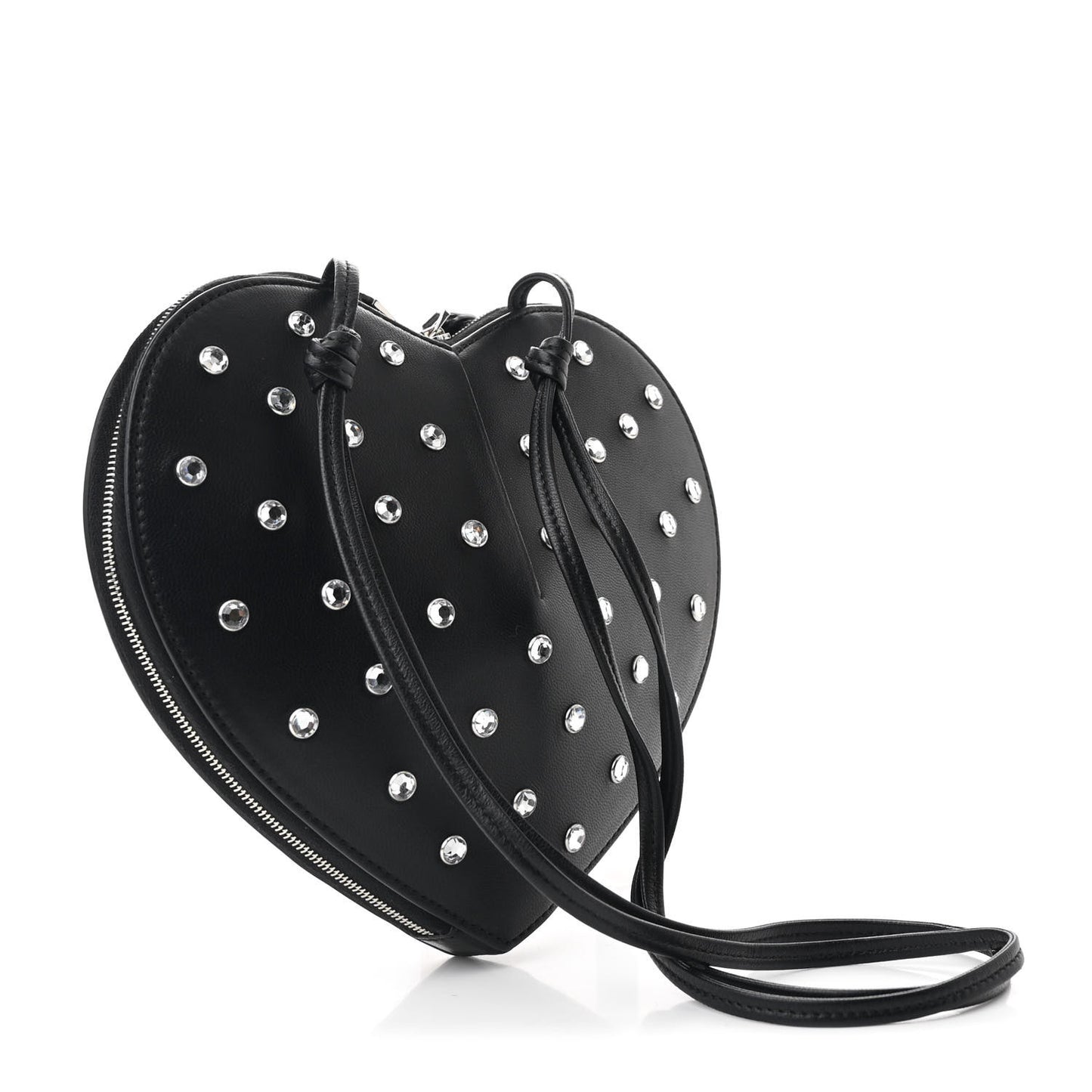 Lambskin Crystal Embellished Le Coeur Bag Black