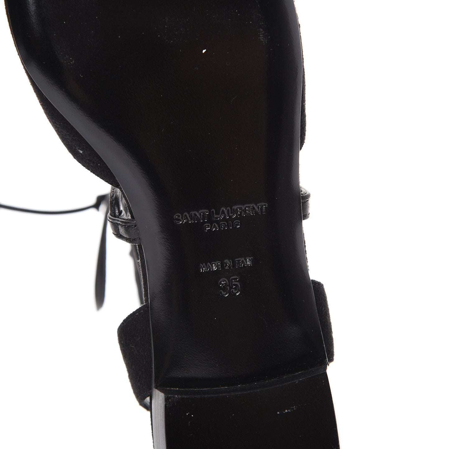 Kid Scamosciato Lace Up Pointed Toe Flats 35 Black